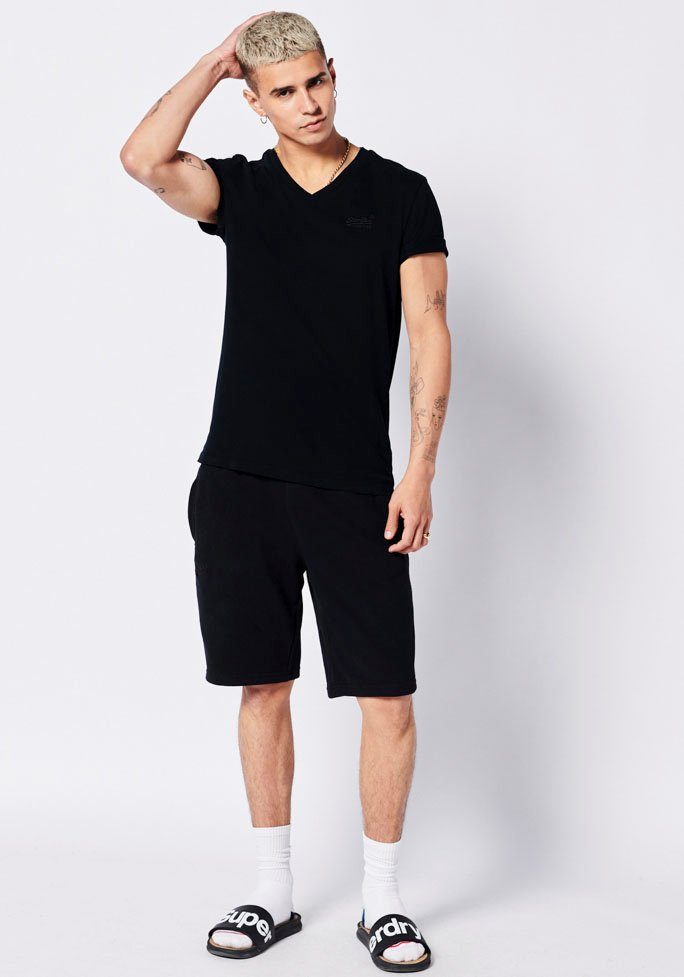 Superdry V-Shirt EMB VEE LOGO black VINTAGE