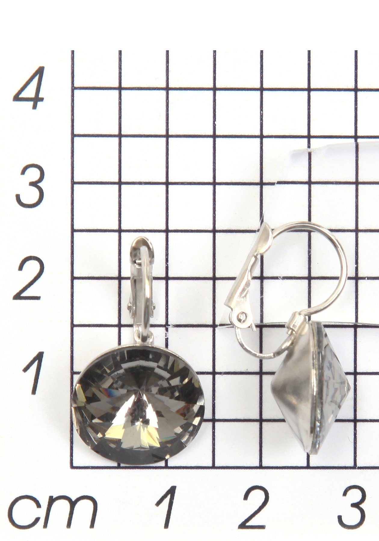 Firetti Paar Ohrhänger leuchtend, bunt, rund, Made in Germany - mit Glasstein