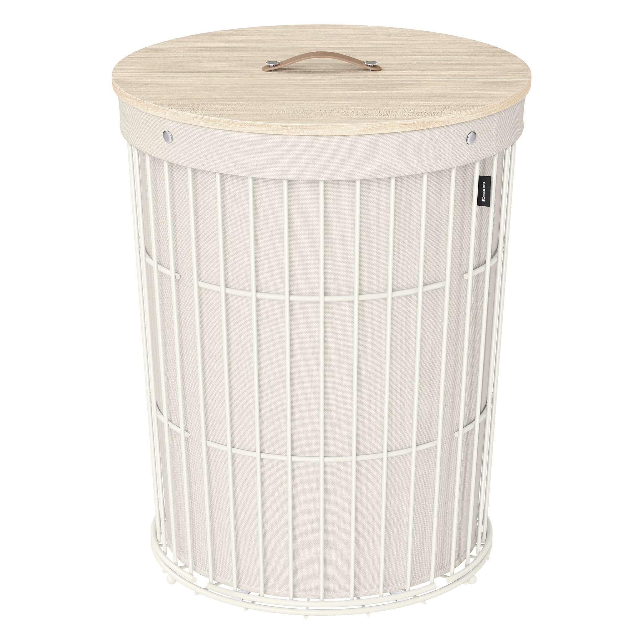 SONGMICS Wäschekorb, mit Deckel, Wäschesammler rund, 95 L, herausnehmbarer günstig online kaufen