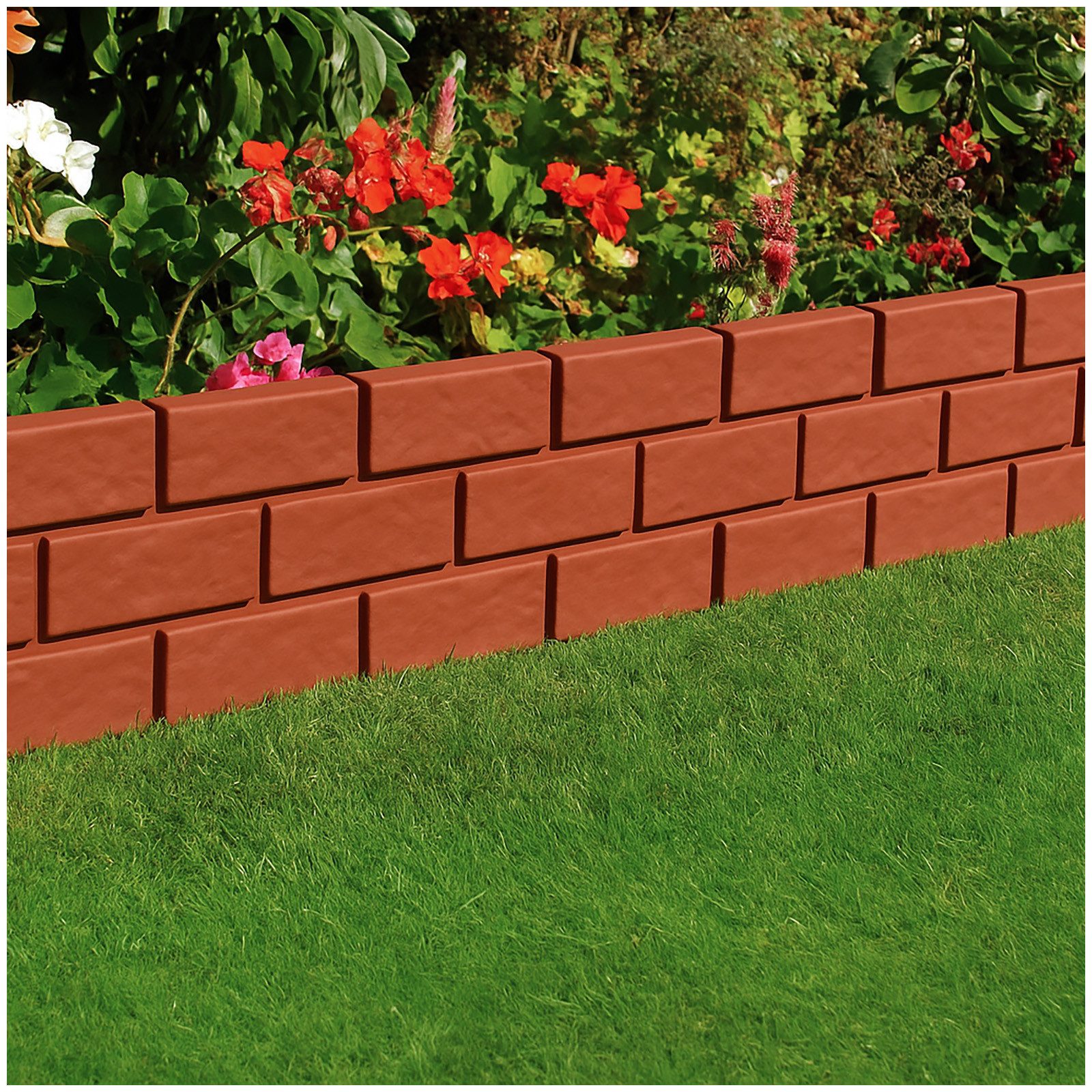 HTI-Living Beetumrandung Beetumrandung 4er Set Kunststoff Steinoptik, LxH: 45x29 cm, Set, 4 Module, Beetbegrenzung Beetumrandung