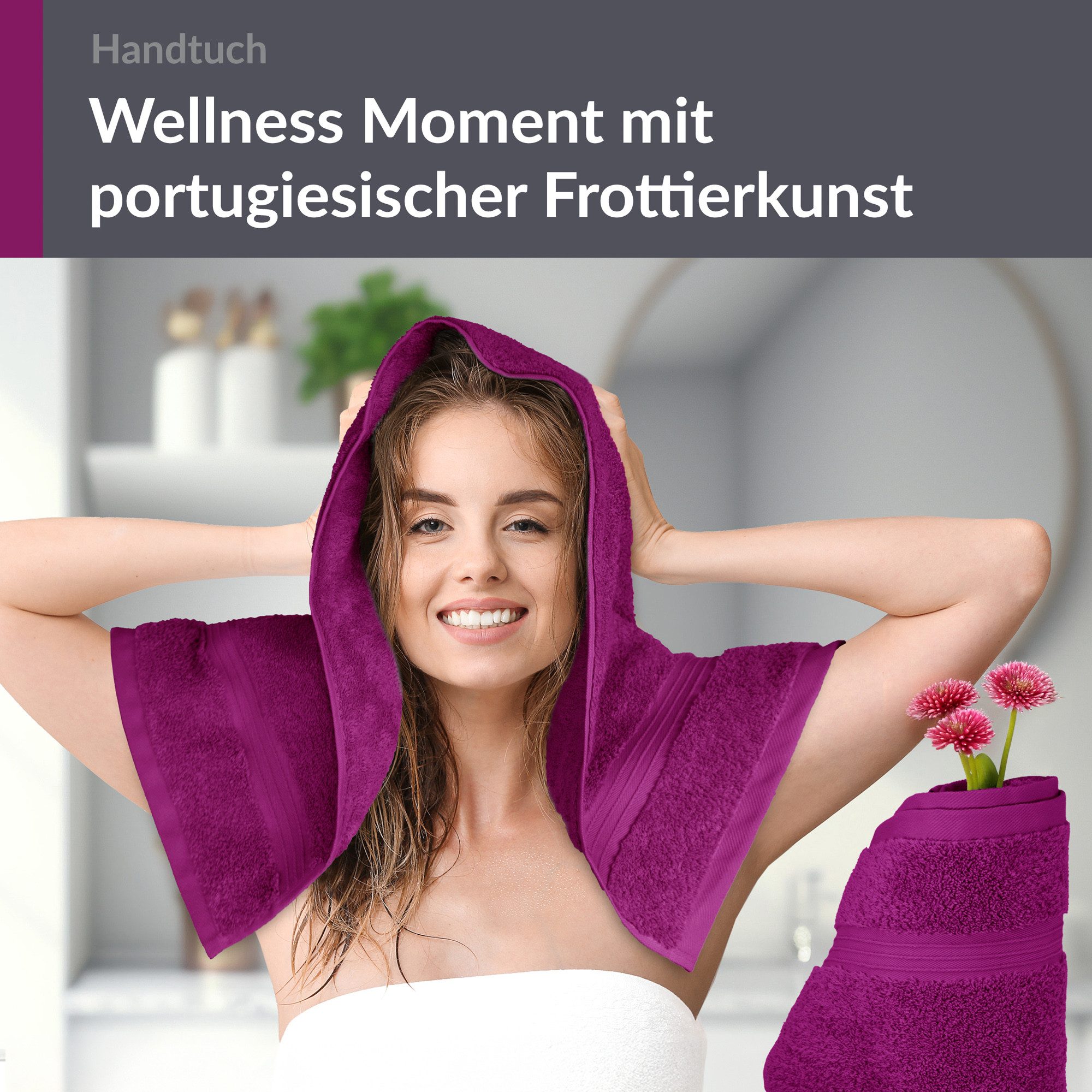 Lashuma Handtücher Linz, Frottee (2-St), Lila günstig online kaufen