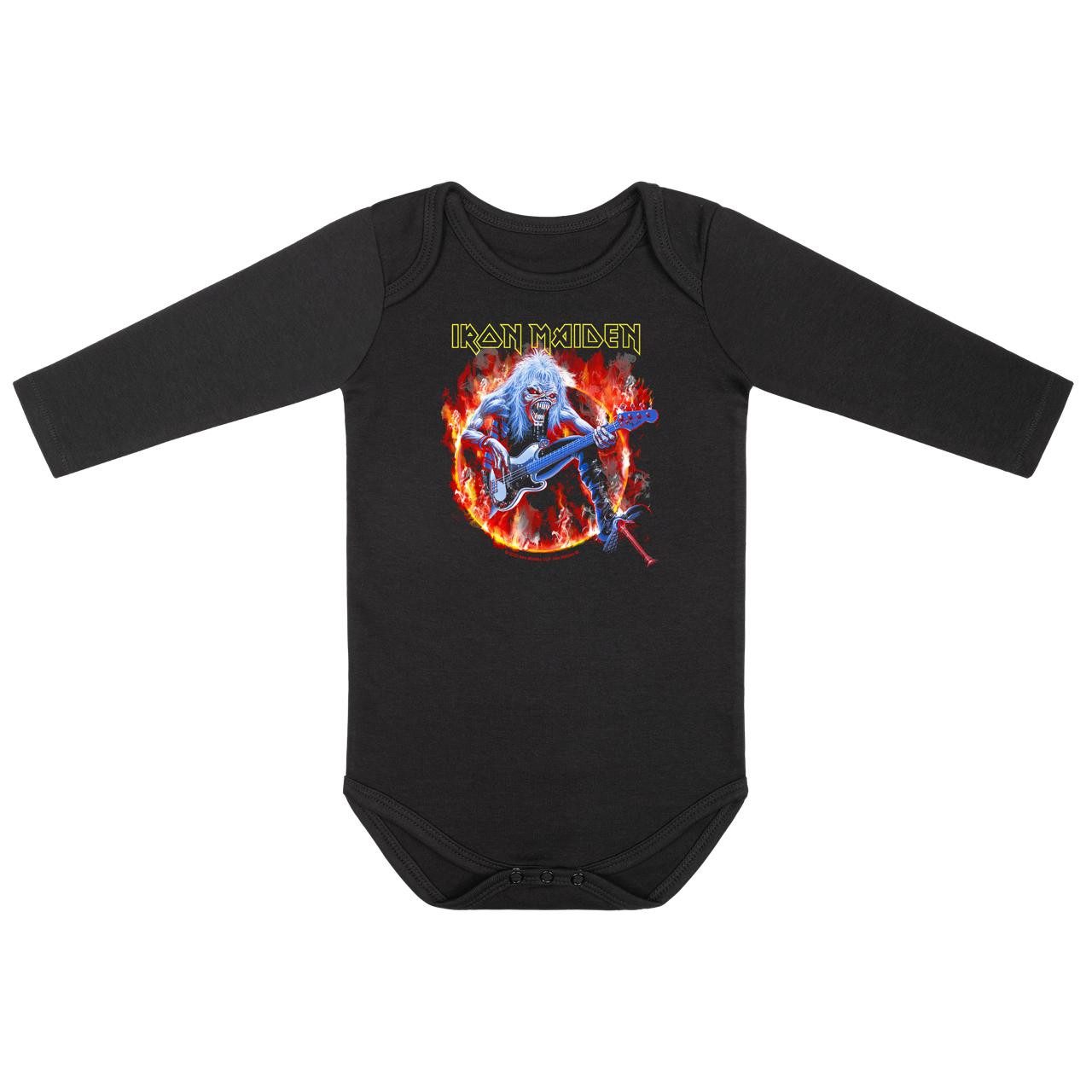 Metal Kids Langarmbody mit Iron Maiden (Fear Live Flame) Aufdruck für Babys (0–24 M)
