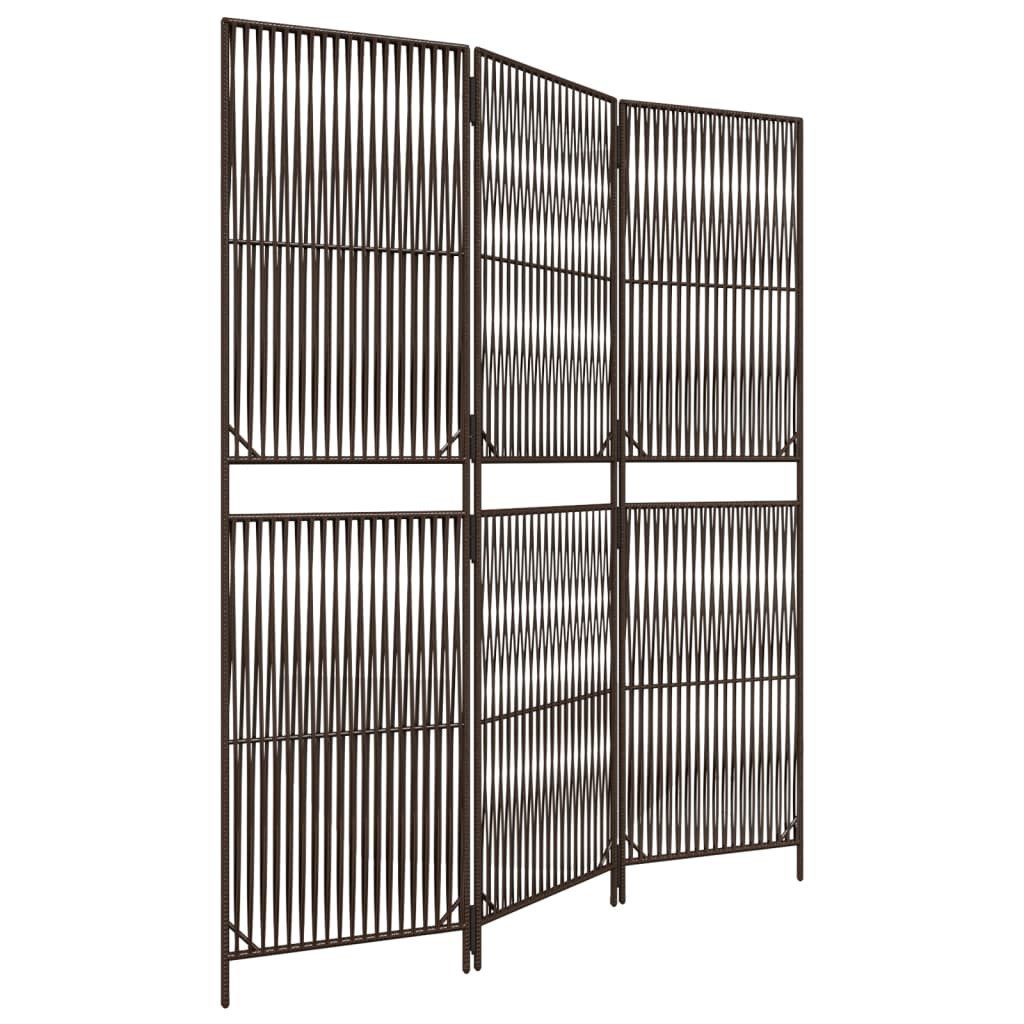 vidaXL Raumteiler Paravent 3-tlg. Braun Poly günstig online kaufen