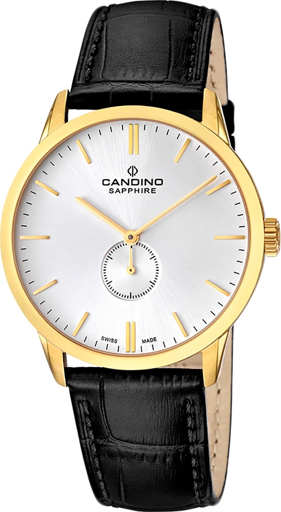Candino Quarzuhr C4471/1, schwarz, rund, Armbanduhr Luxus Herren Herren Analog Candino Quarzuhr Lederarmband