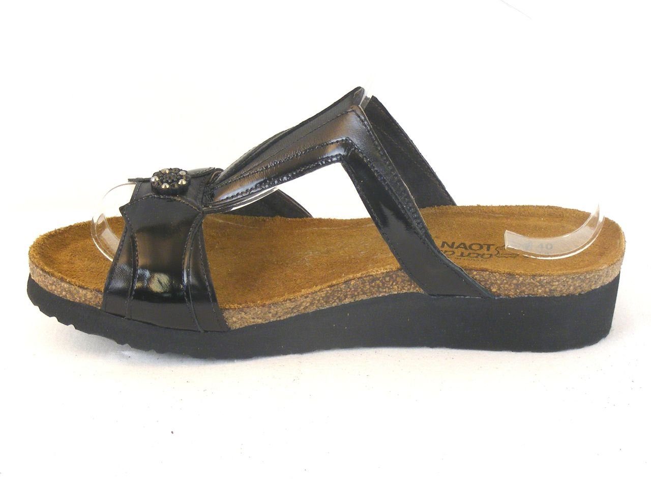 Teresa Naot Damen Schuhe 6487 Clog NAOT Pantoletten Leder Korkfußbett schwarz