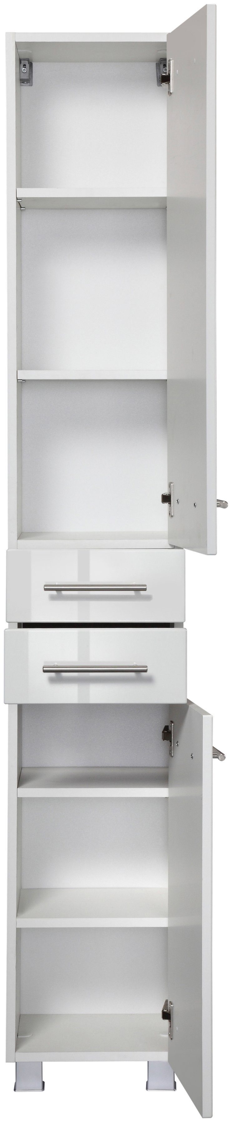 welltime Hochschrank Trento, verschiedene Ausführungen und Farben Badmöbel, Seitenschrank Breite 30 cm, viel Stauraum, Made in Germany