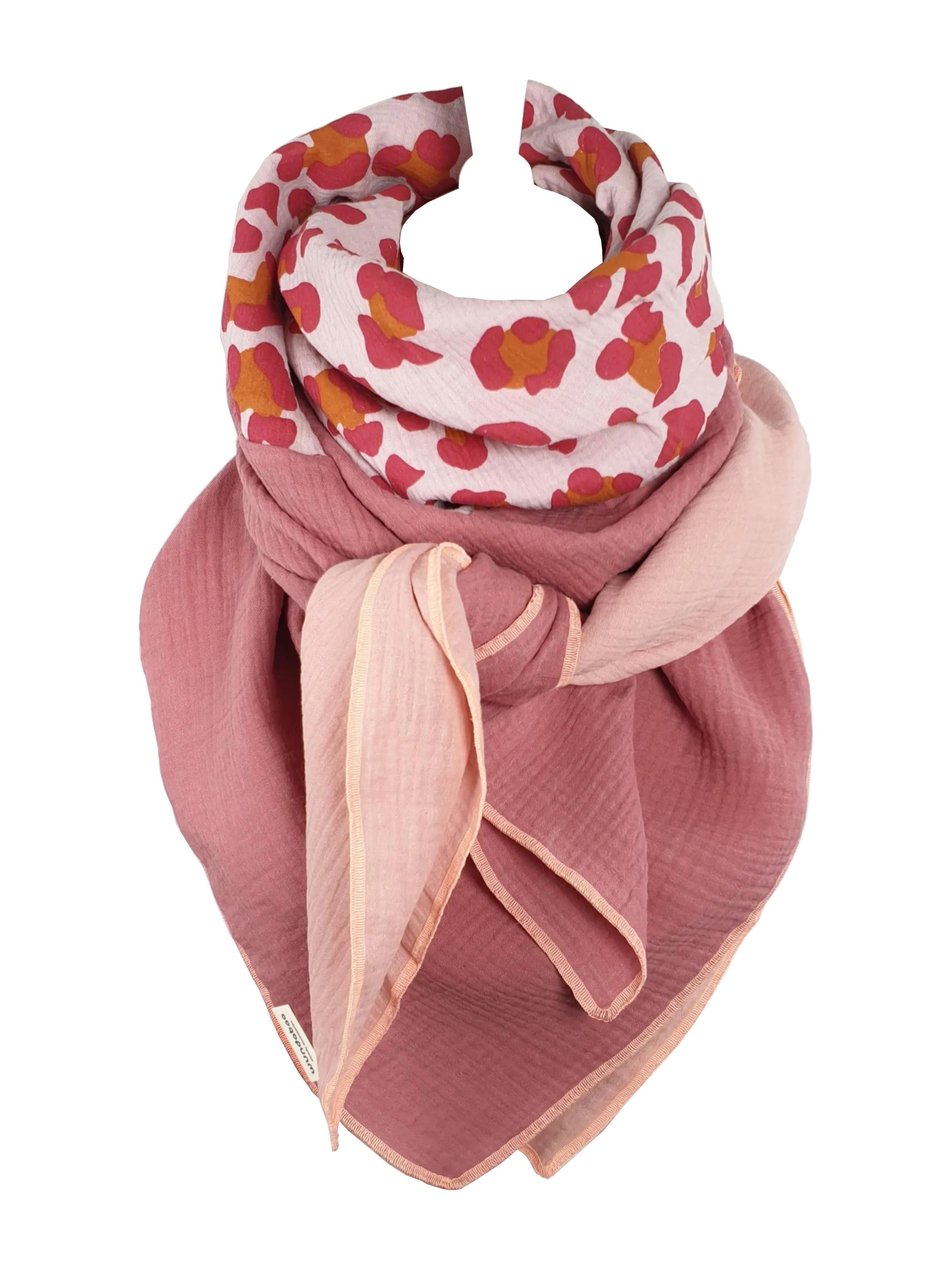 wundabaa Modetuch Musselintuch Leoprint Color Blocking günstig online kaufen
