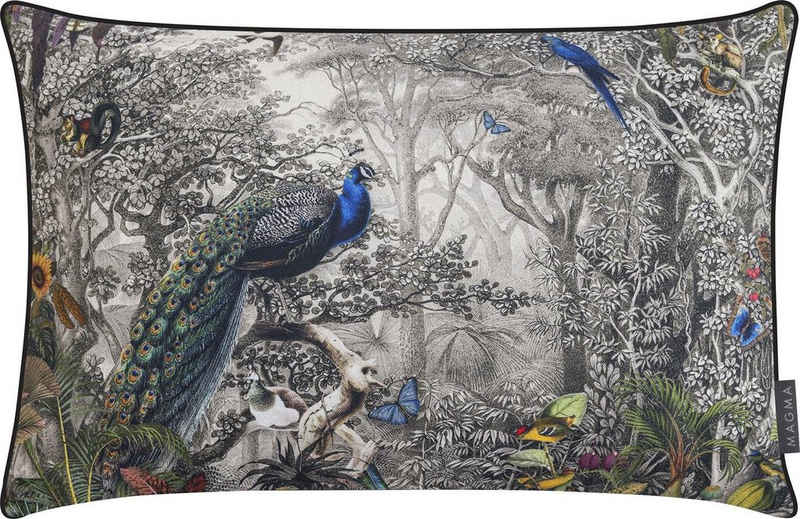 Kissenhülle Kissenbezug Vintage Bird Pfau Natur Wald Magma 40x60cm, Magma Heimtex (1 Stück), Digital bedruckt