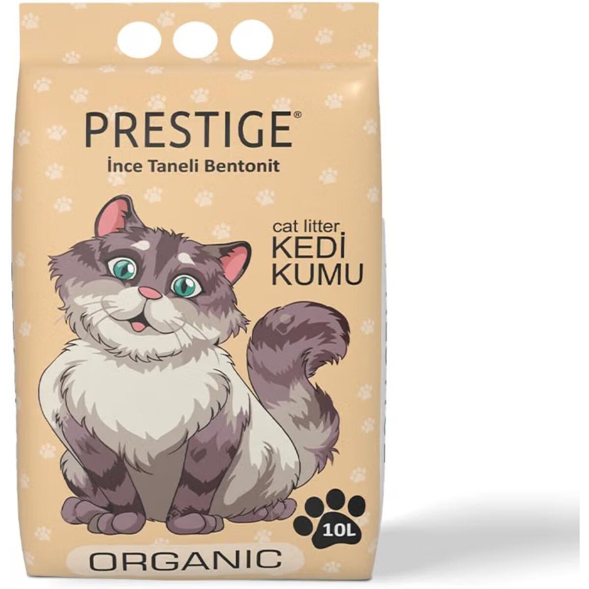 COFI 1453 Katzenstreu Prestige Organic Bentonit-Klumpstreu 10 Liter (1 Packung), Hohes Wasserhaltevermögen unterstützt die Trockenheit des Sandes