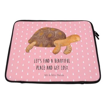 Mr. & Mrs. Panda Laptop-Hülle Schildkröte marschiert - Rot Pastell - Geschenk, Schildkröten, Tasche