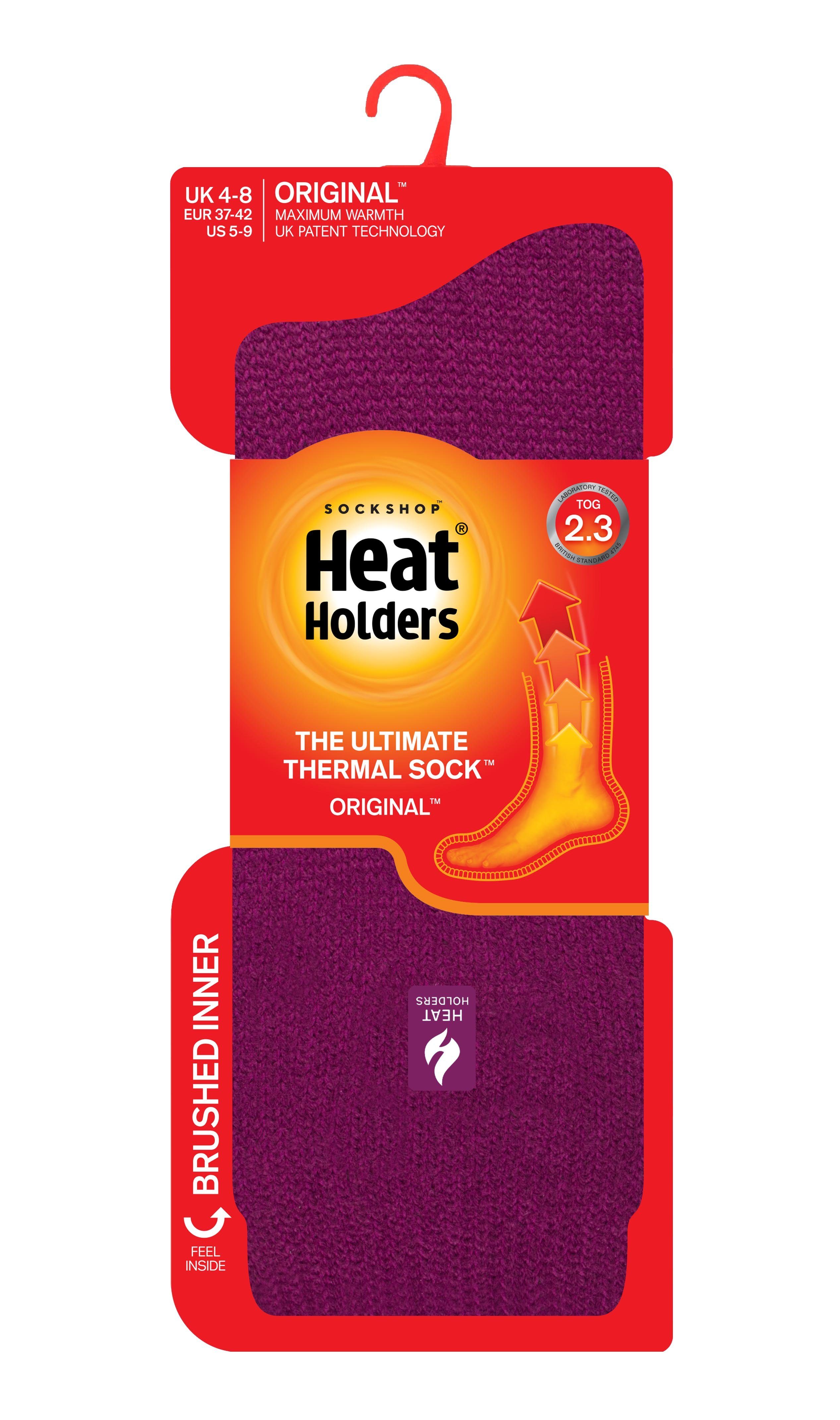 Heat Holders Thermosocken Original Größe 37-42 Fucsia Baumwolle wärmer 7x Damen als