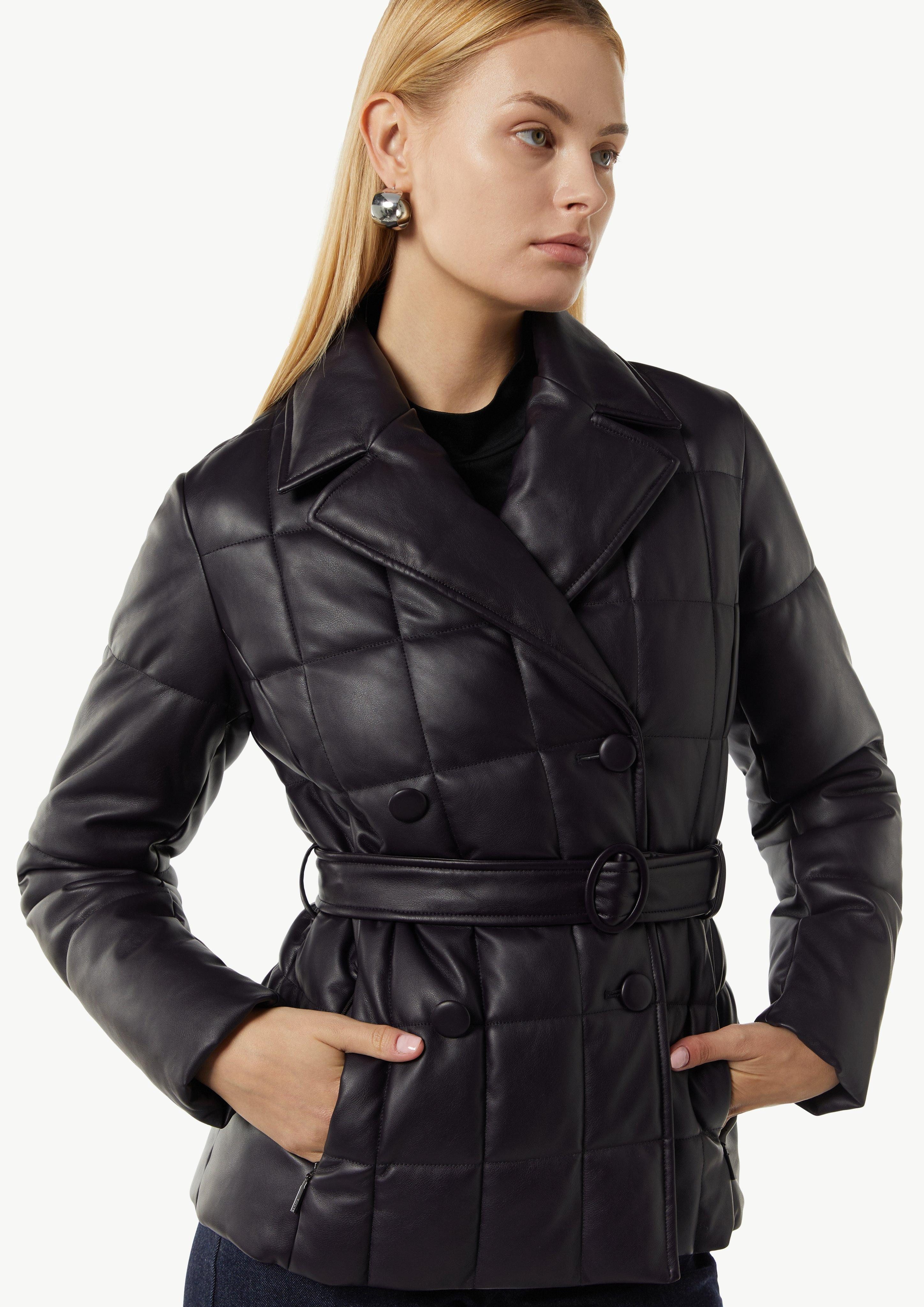 comma Kurzjacke Steppjacke aus Lederimitat günstig online kaufen