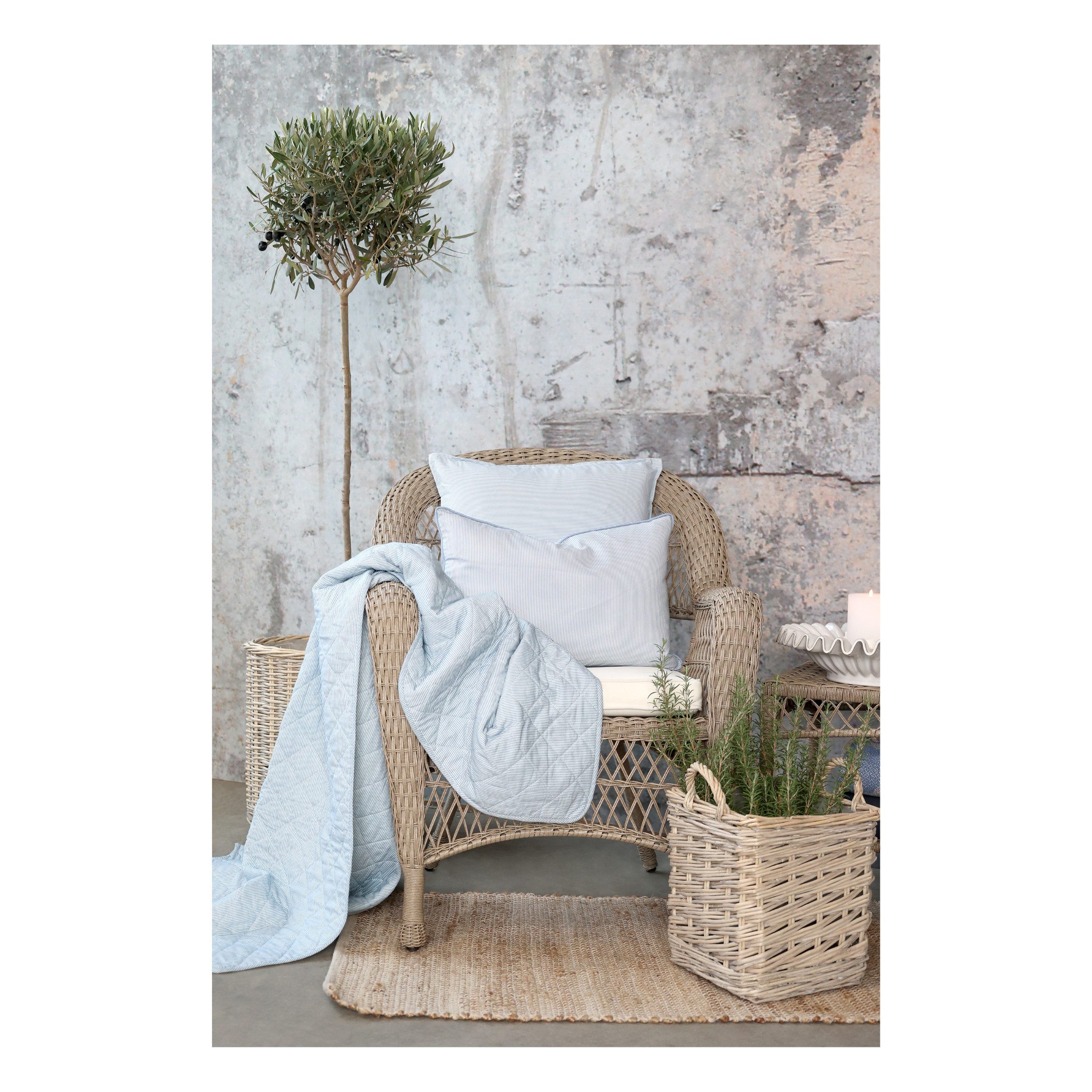 Chic Antique Kissenbezug Chic Antique Aix Kissebezug mit Maritimen Streifenmuster sky blue
