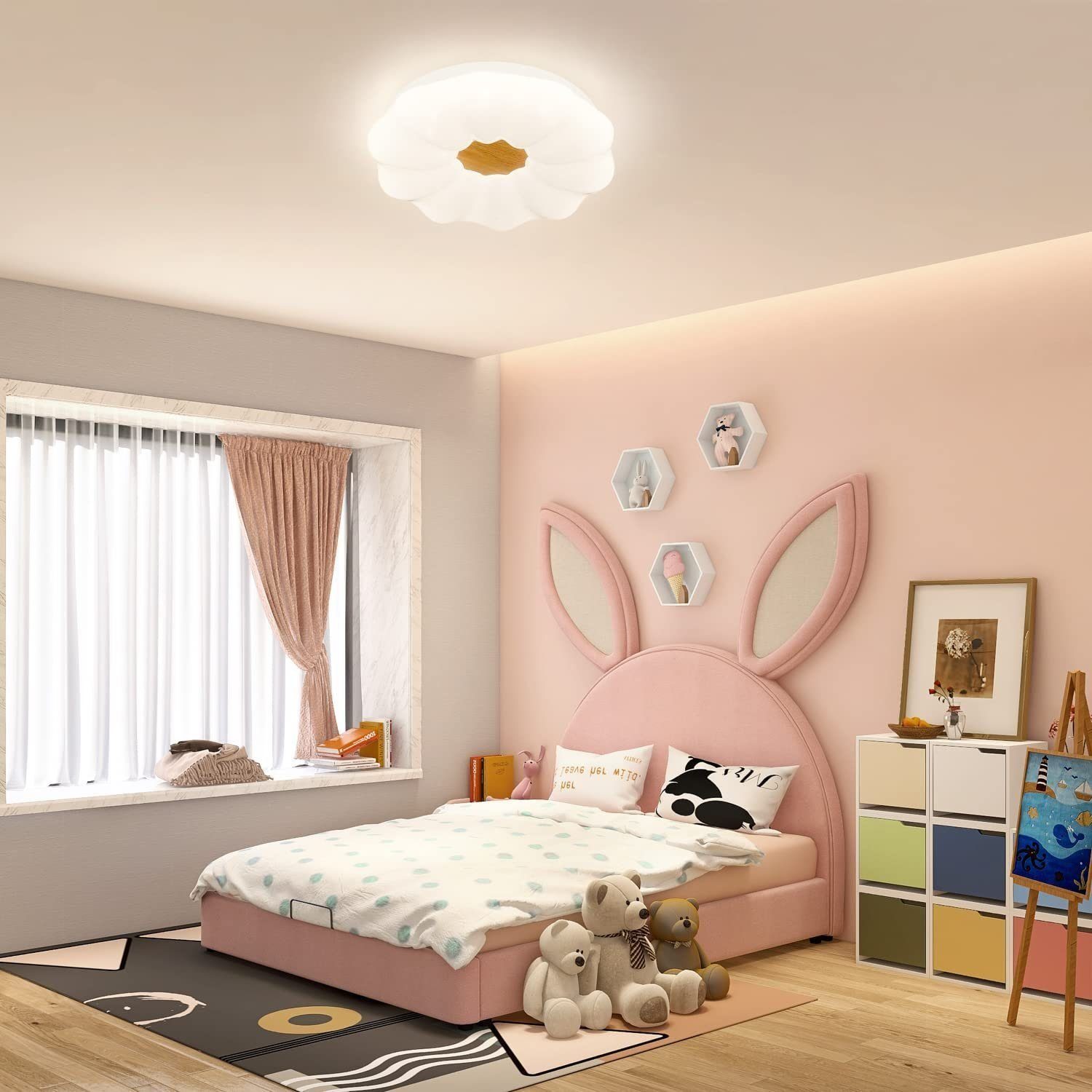 Dimmbar mit Büro Rund, Küche fest Esszimmer Fernbedienung Kaltweiß, Sternenhimmel Dimmbar, Deckenleuchte Nettlife Schlafzimmer Nicht Kinderzimmer Moderne LED für Flur LED integriert, mit