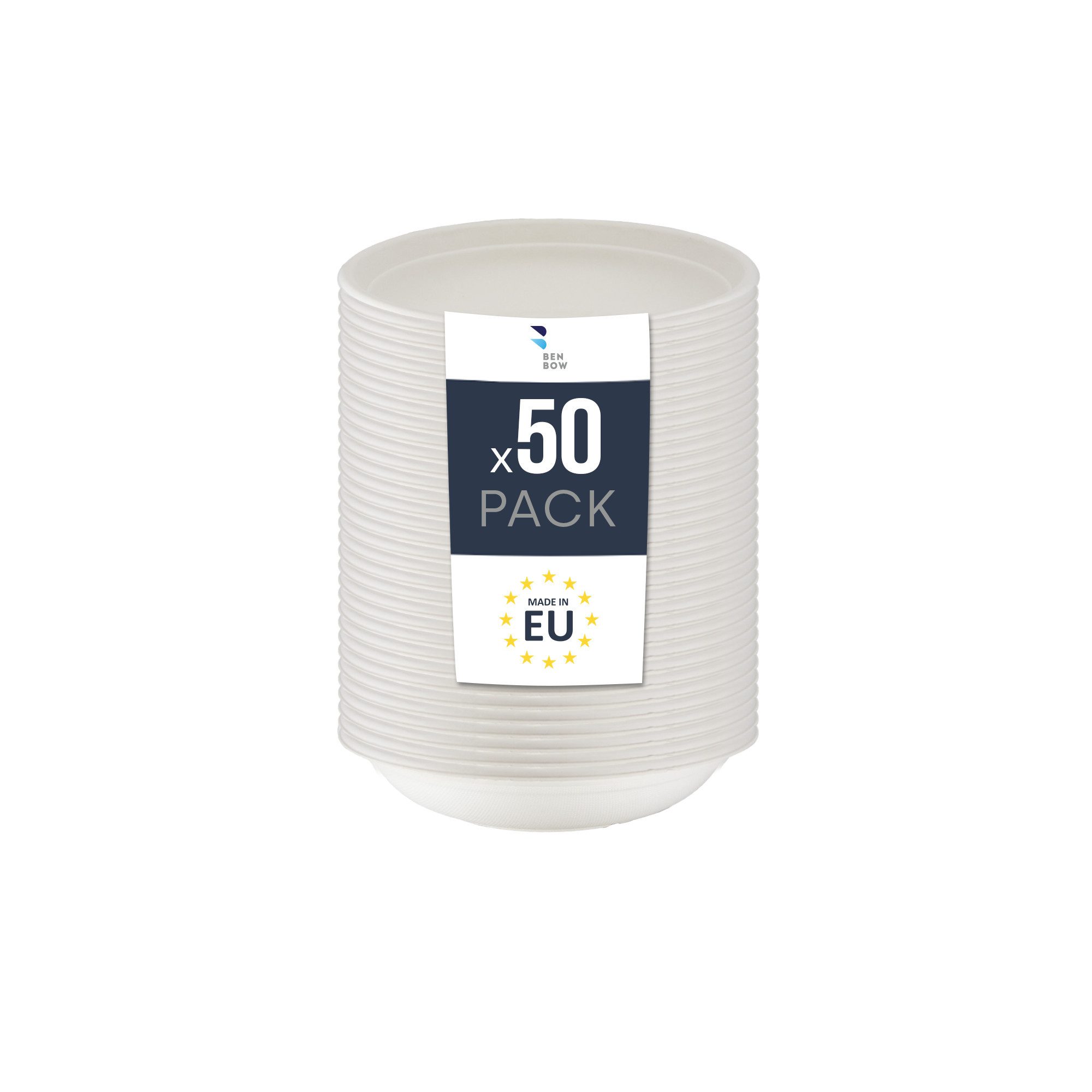 BENBOW Einwegschale Einwegschale aus Bagasse 400ml/500ml/750ml/1000ml/1300ml, Biologisch, Zuckerrohr, (50-tlg), BenBow Einwegschale aus Bagasse 50 x 500 ml, Biologisch, Catering