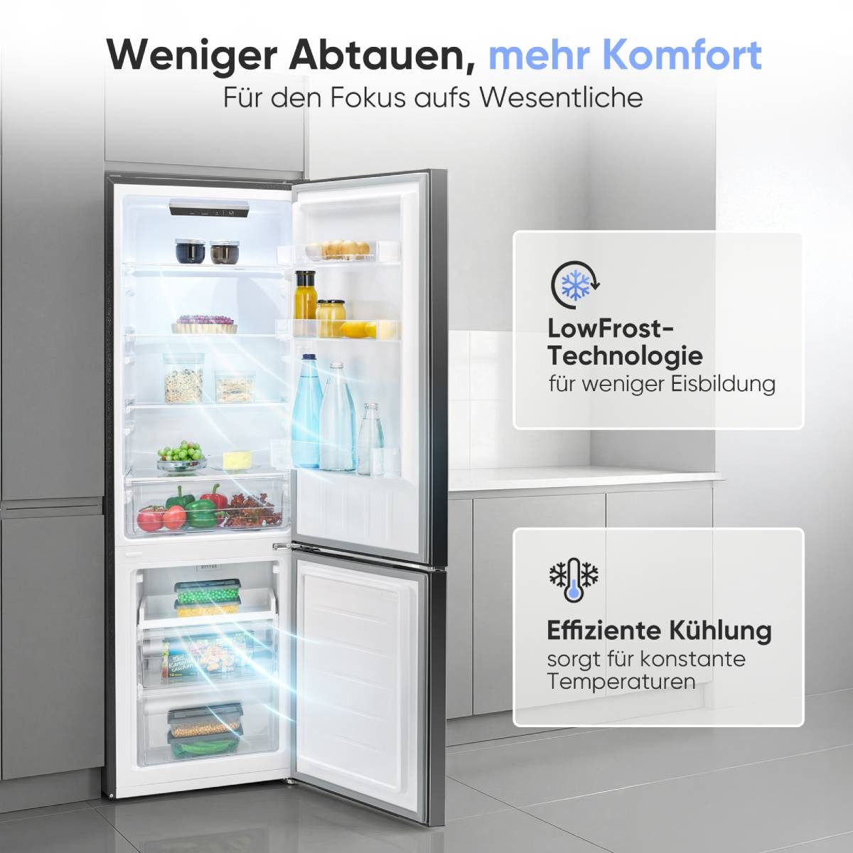 BOMANN Kühl-/Gefrierkombination KG 7369, 176 cm hoch, 54 cm breit, Energieklasse C, 176cm, LowFrost