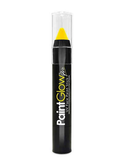 Metamorph Theaterschminke UV Face Paint gelb, Hochpigmentierter Schminkstift mit leuchtender Farbe