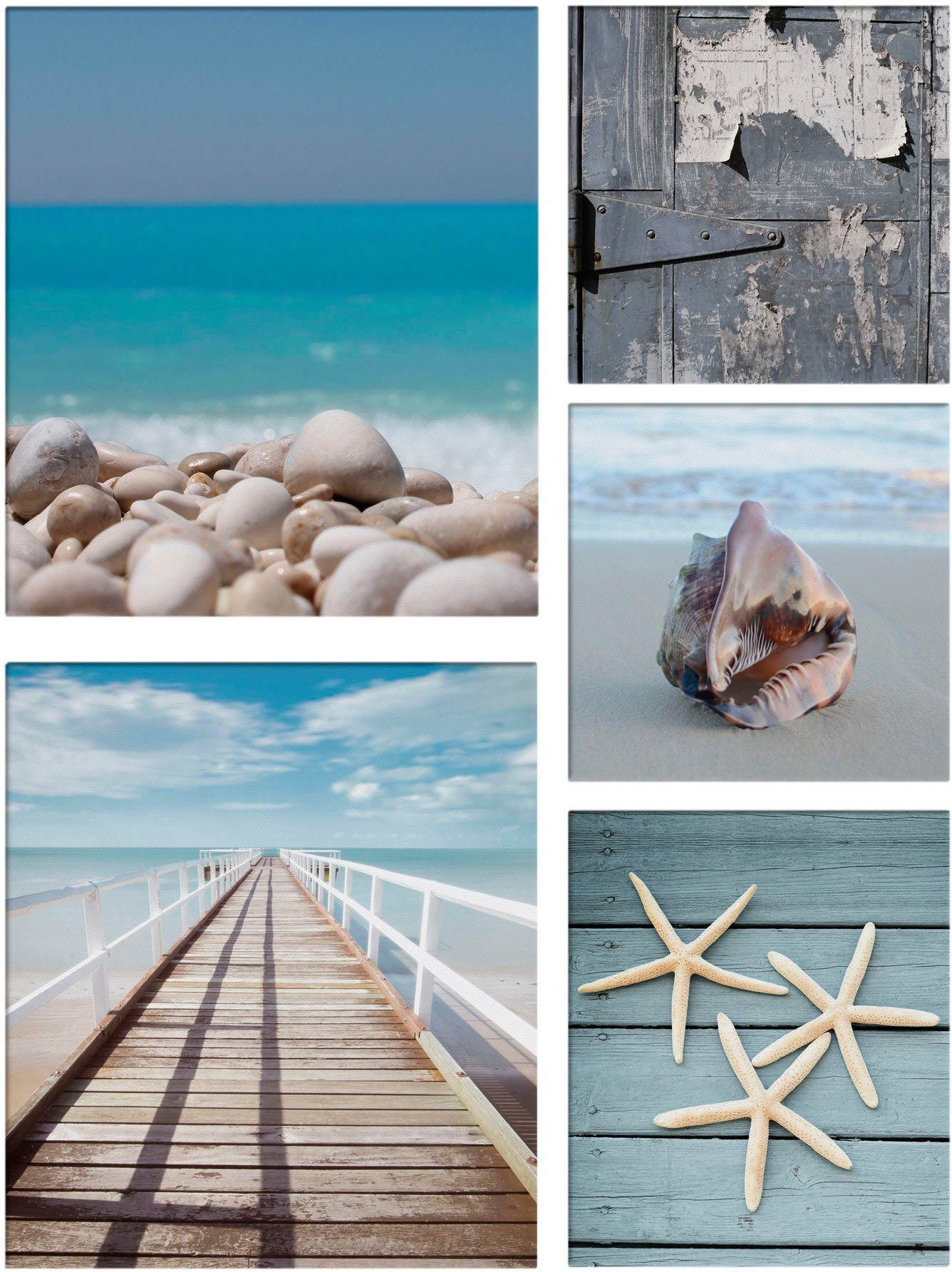 Art for the home Leinwandbild Set Strand, Art, Landschaft (Set, 5 St), SET 5-teilig Strand 80 x 60 cm