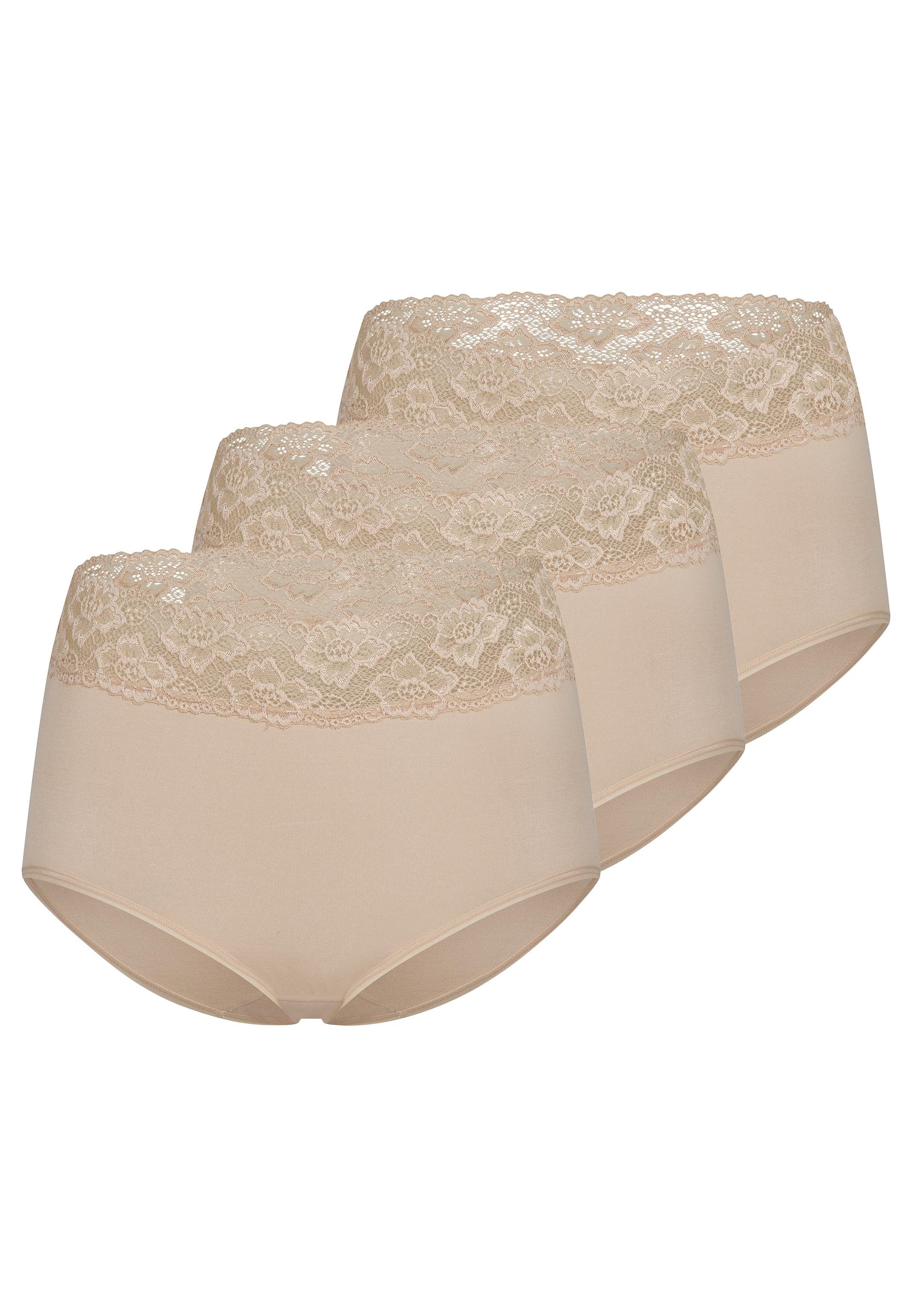 Nina Von C. Taillenslip 3er Pack Slipboutique (Spar-Set, 3-St) Taillen Slip - Blickdicht - Mit transparentem Spitzenbund