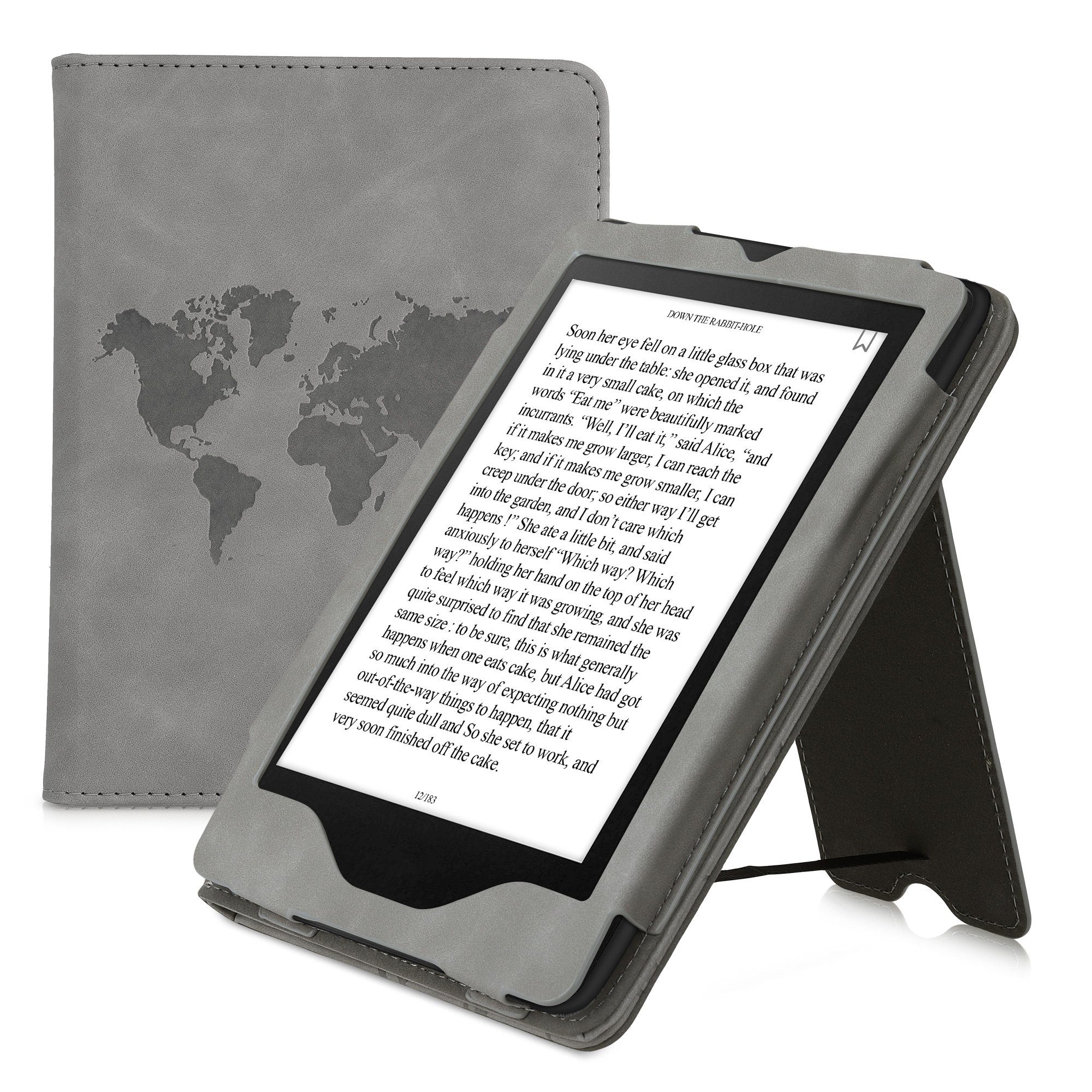 kwmobile E-Reader-Hülle Schutzhülle für Amazon Kindle Paperwhite 11.  Generation 2021, Handschlaufe - Cover Travel Umriss Design