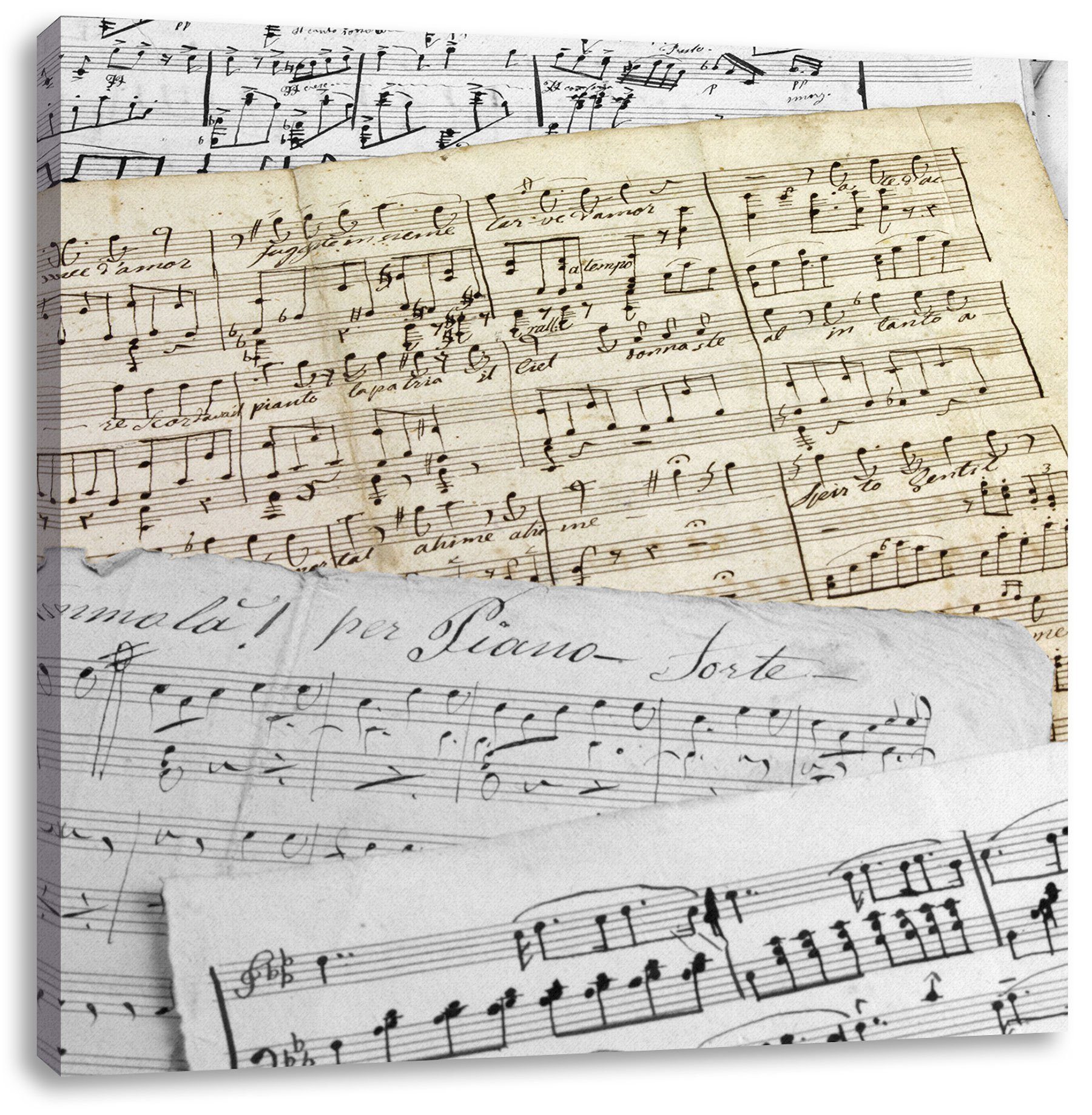 Pixxprint Leinwandbild schöne alte Notenblätter, schöne alte Notenblätter (1 St), Leinwandbild fertig bespannt, inkl. Zackenaufhänger