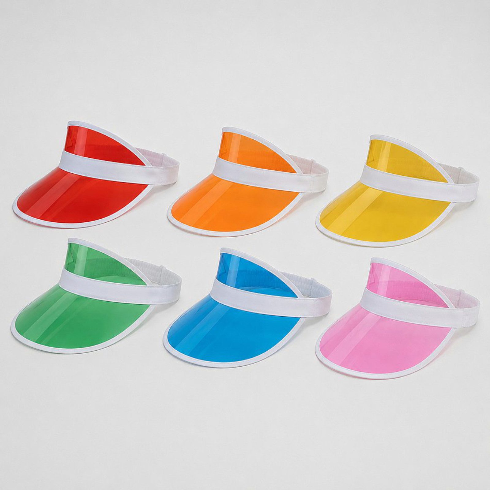 Koopman Schirmmütze Sonnenschutz Sichtschutz Mütze 6 Farben 6tlg (Set, 6-St., Packung) 6 Stk, transparent, Universalgröße, Bunt, Retro
