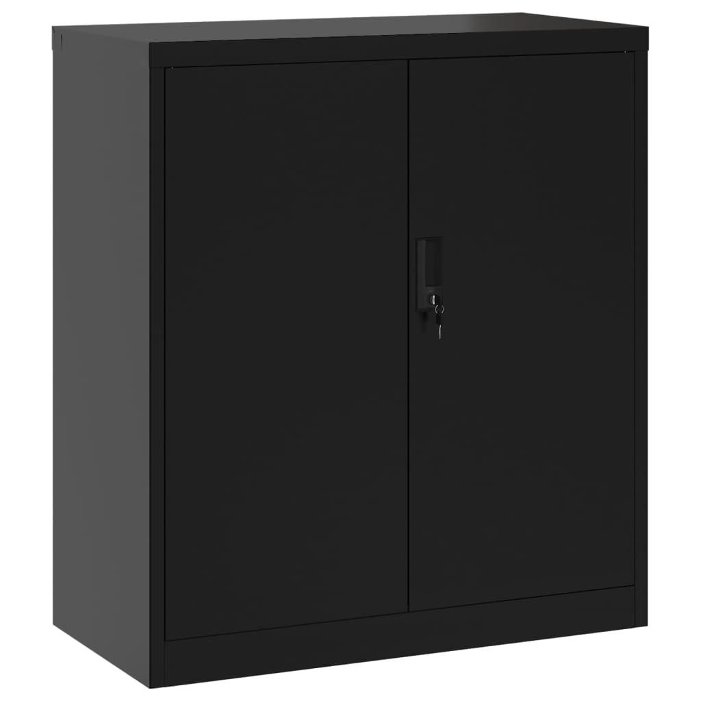 vidaXL Aktenschrank Aktenschrank Schwarz 79x40x90 cm Stahl (1-St)