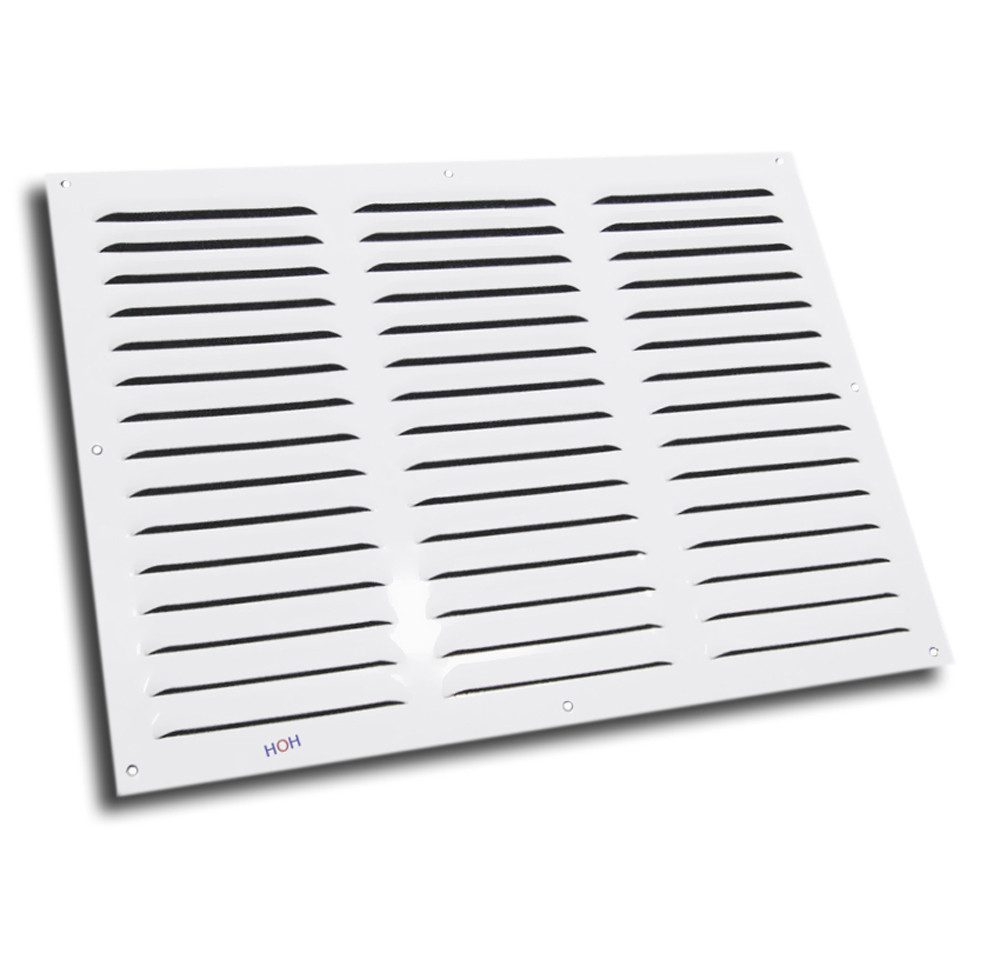 Lüftungsgitter Lüftungsgitter LG-4030 W Zuluft Abluftgitter Alu Weiß 395 x 295mm, strapazierfähige Pulverbeschichtung