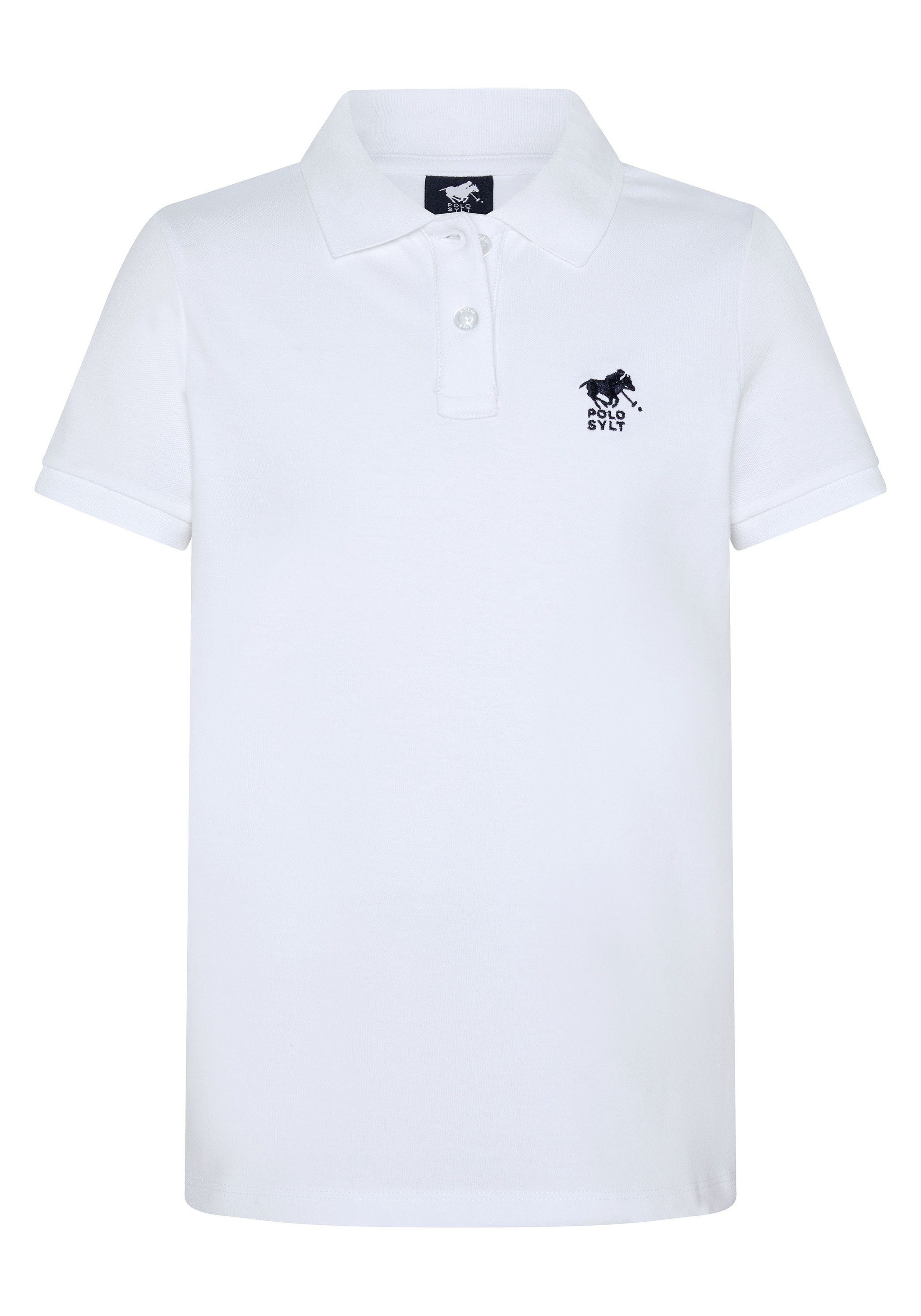 Polo White/Dark Logo-Stickerei Sylt Blue mit 1048 Poloshirt