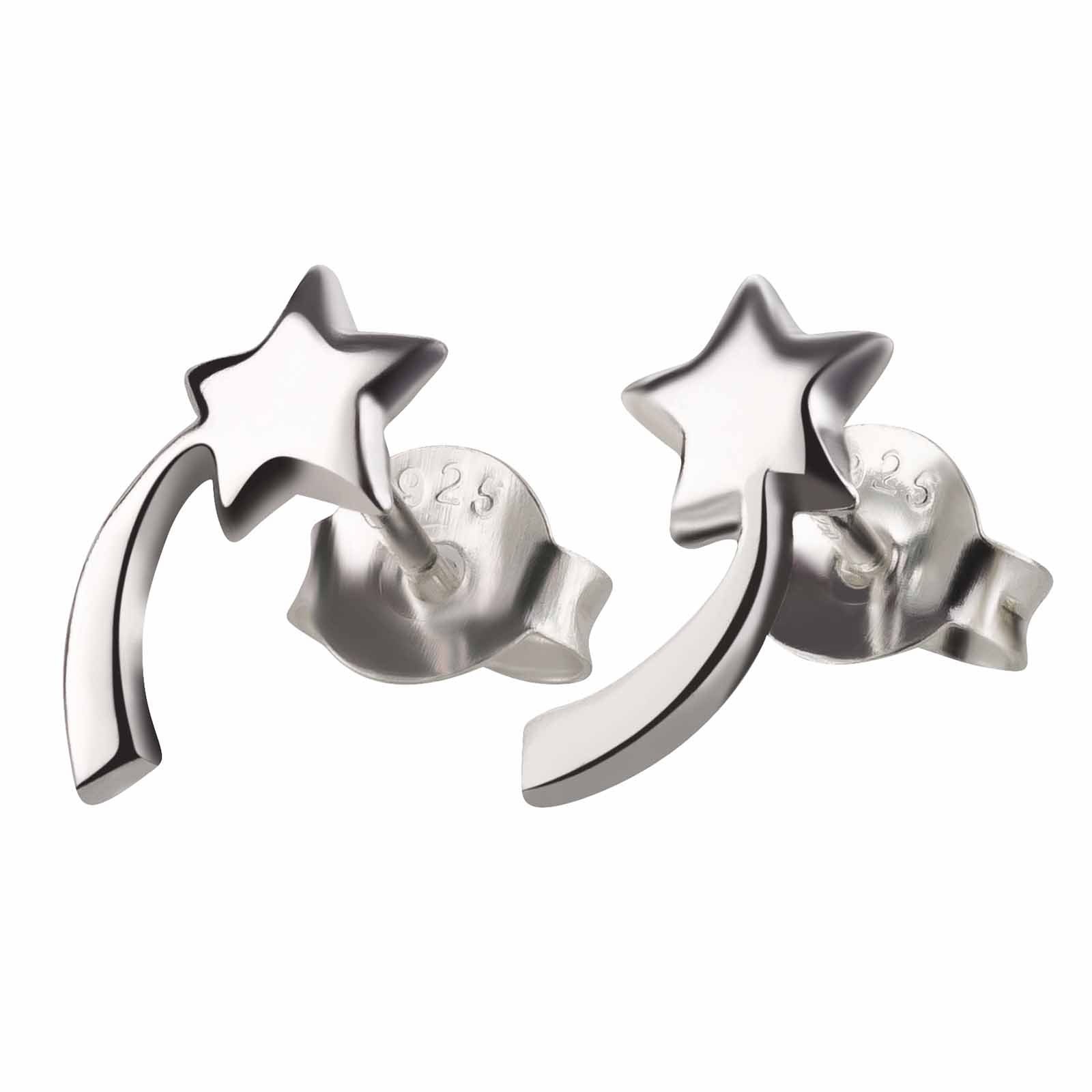 Stern Ohrringe aus 925 Silber für Mädchen Damen Kinder 
