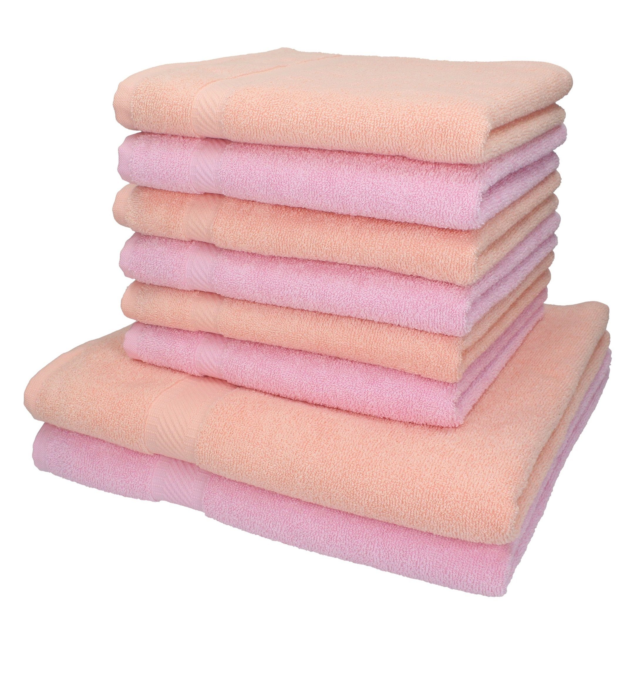 Betz Handtuch Set 8-tlg. Handtuch-Set Palermo Farbe apricot und rosé, 100%  Baumwolle