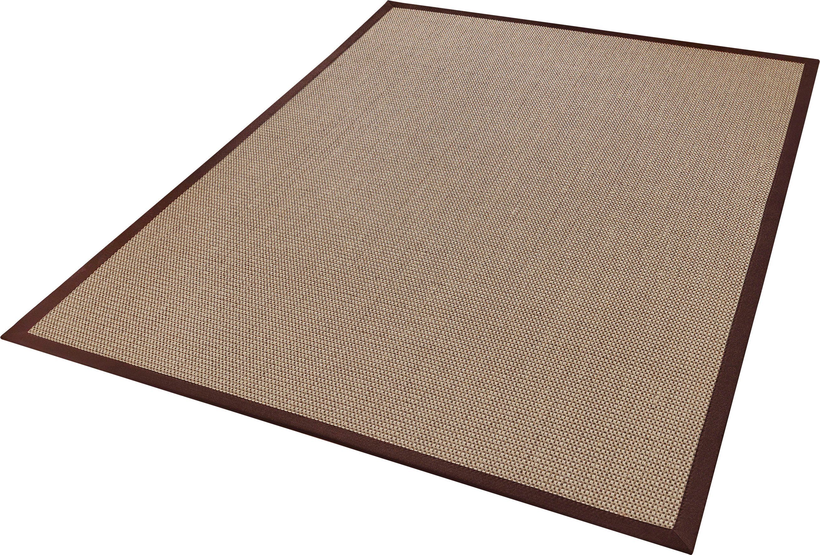 Sisalteppich Brasil, Dekowe, rechteckig, Höhe: 6 mm, Flachgewebe, Obermaterial: 100% Sisal, mit Bordüre, Wohnzimmer