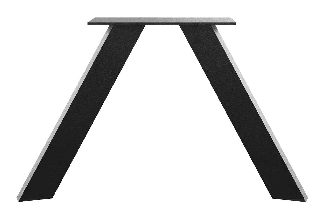 Tischhelden Tischbein Tischgestell 134 schwarz Rohstahl Mittelfuß