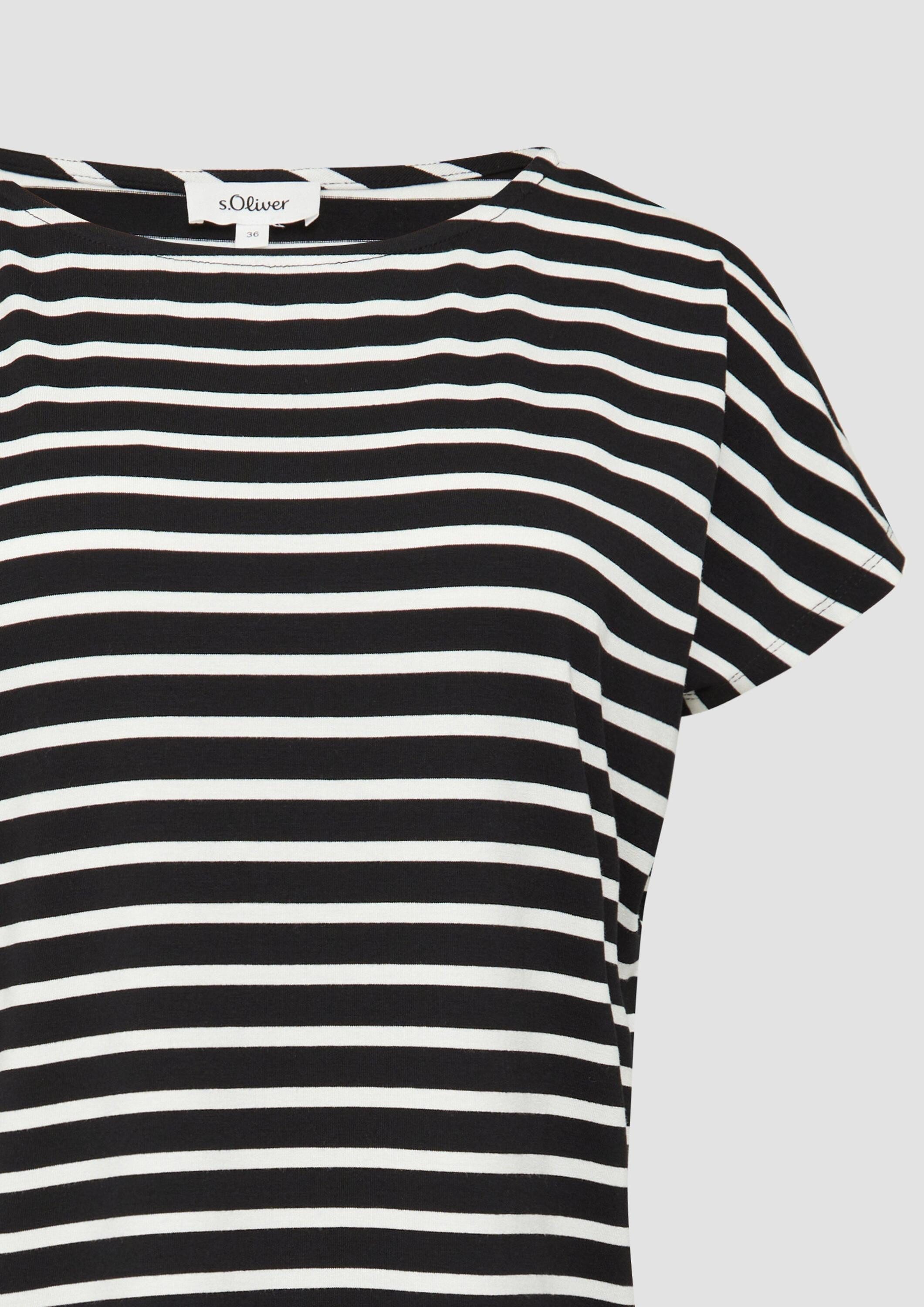 s.Oliver Kurzarmshirt T-Shirt T-Shirt aus Viskosestretch im Relaxed Fit