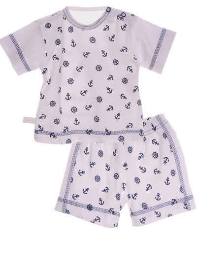 La Bortini Shorty Baby Sommer Anzug 2tlg T-Shirt und Shorts aus reiner Baumwolle, 44 50 56 62 68 74 80 86 92 98