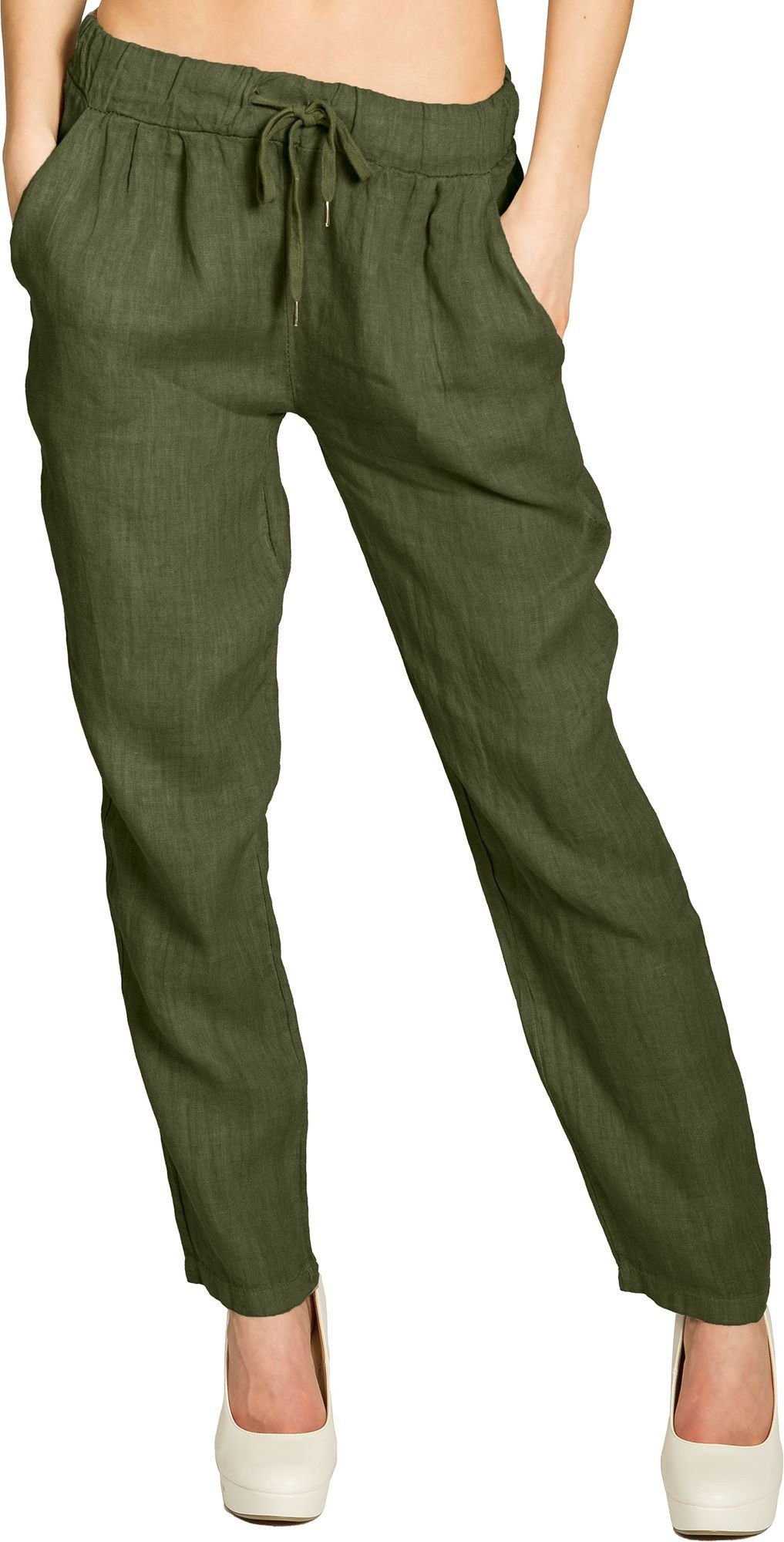 Caspar Leinenhose KHS045 leichte Damen Casual günstig online kaufen