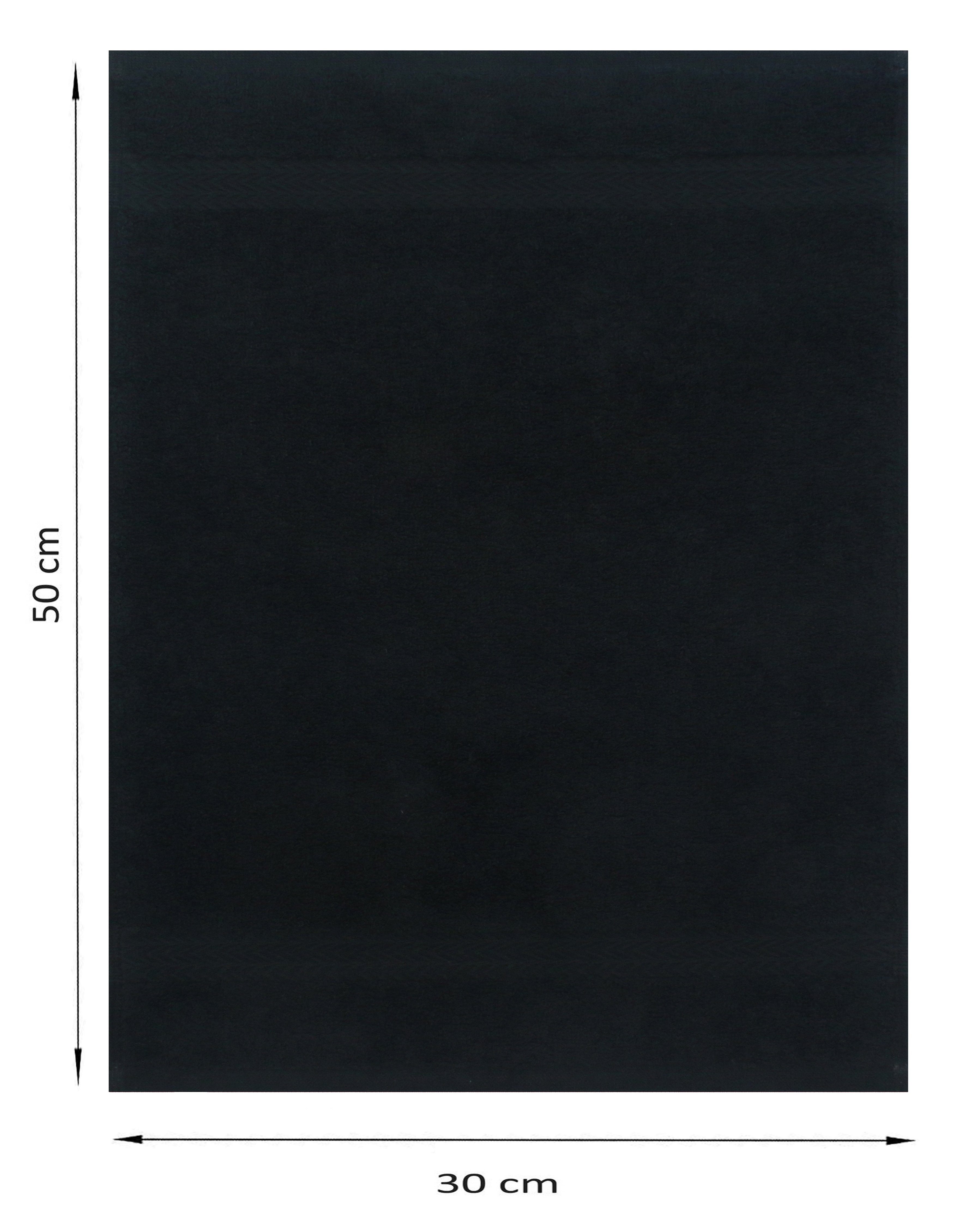 cm 30x50 Gästehandtücher Baumwolle 10 und Gästetuch-Set 100% weiß Premium 100% schwarz, Baumwolle Farbe Gästehandtücher Betz Stück