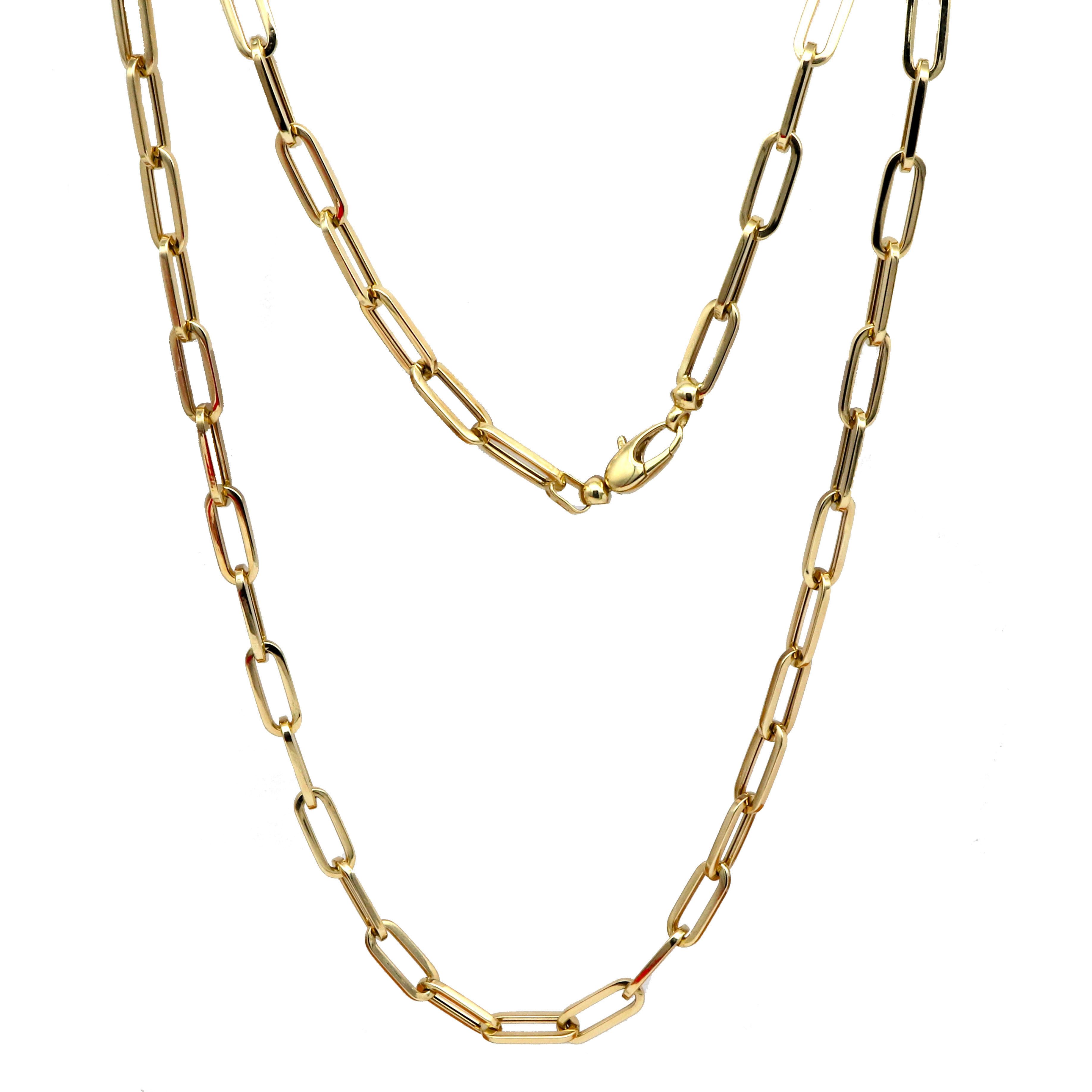 G & J Goldkette Paper Clip 585/14Karat Gold 4,5mm 19 - 50cm (inkl. Schmucketui), Made in Germany