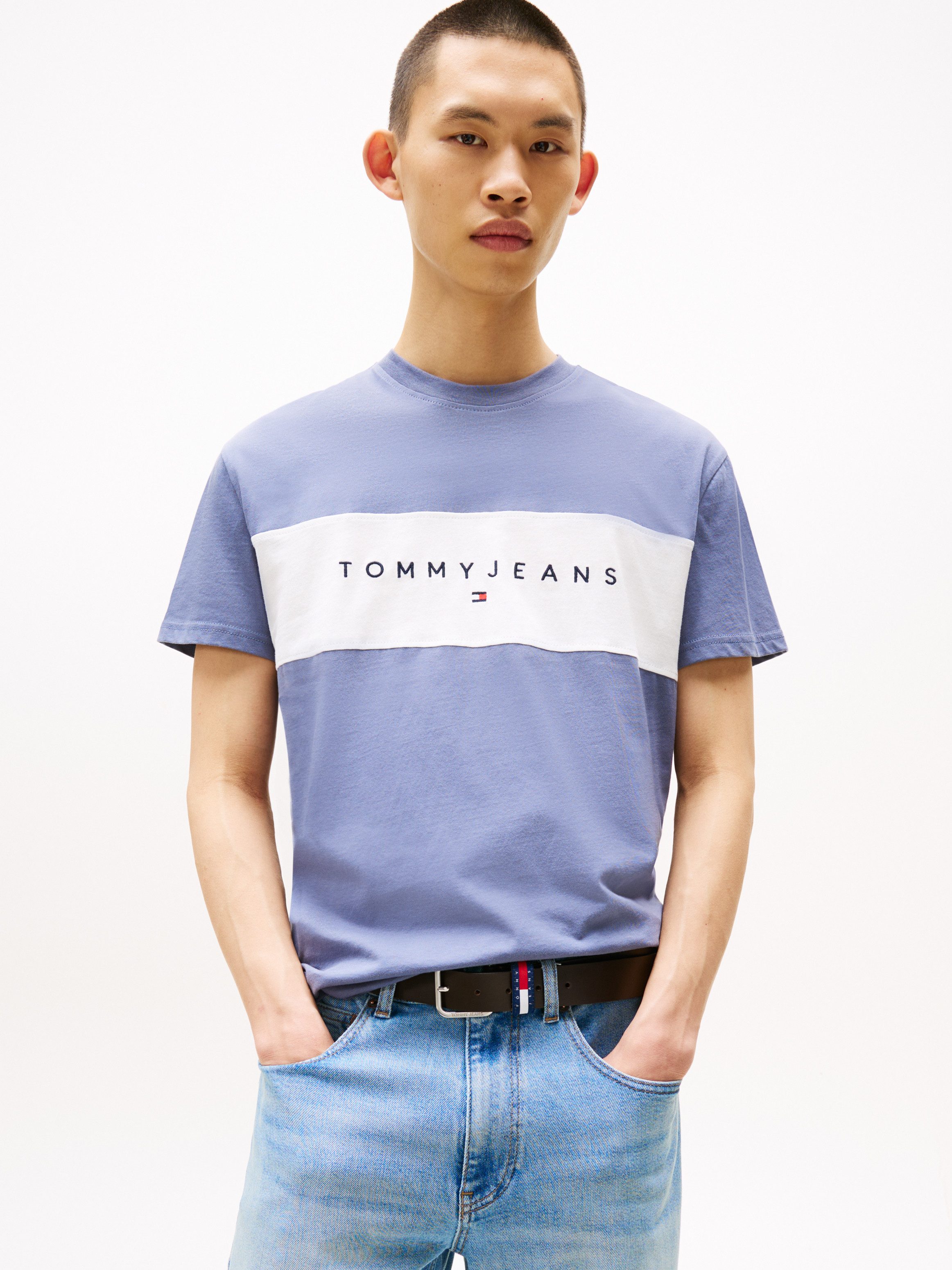 Tommy Jeans T-Shirt TJM REG CBLK LINEAR LOGO TEE günstig online kaufen
