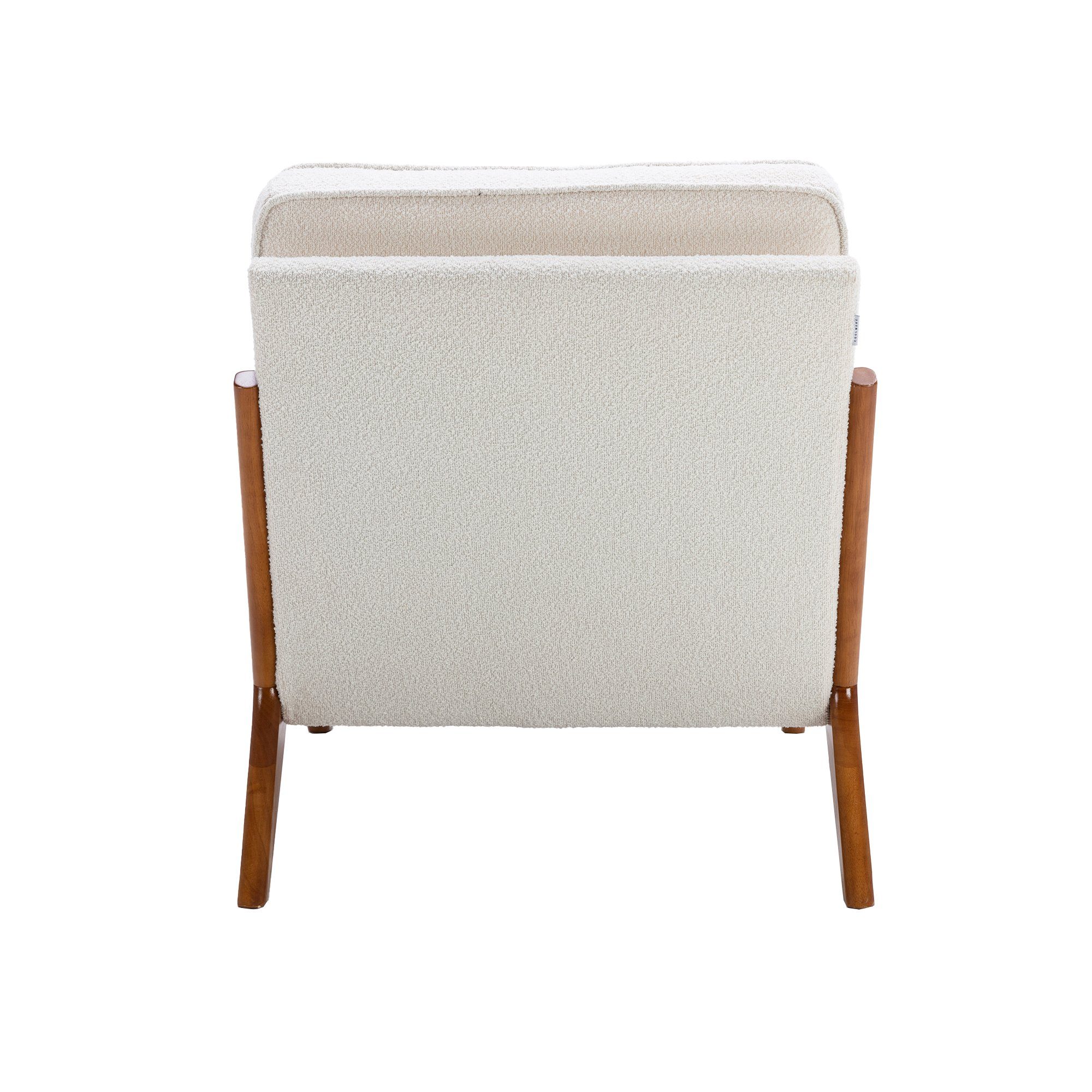 Celya Armlehnstuhl Holzrahmensessel, Moderne Lounge für Stuhl Stuhl Akzent Beige Wohnzimmer