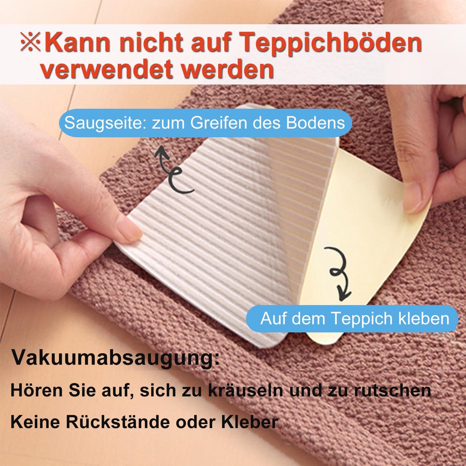FOUORTUNATE-BEE Teppichunterlage Teppich Anti-Rutsch Pads 10×10 cm – Fixier günstig online kaufen