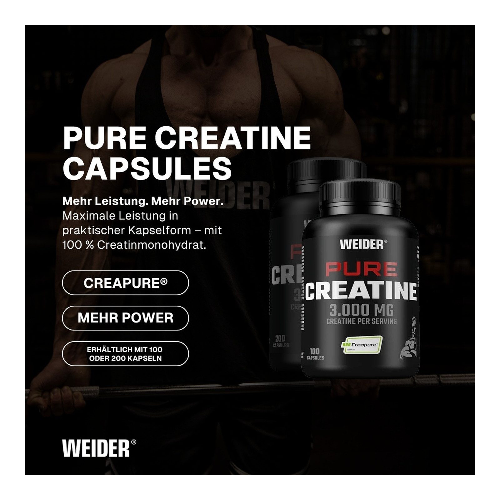 WEIDER® Weider Pure Creatine Capsules Kapseln