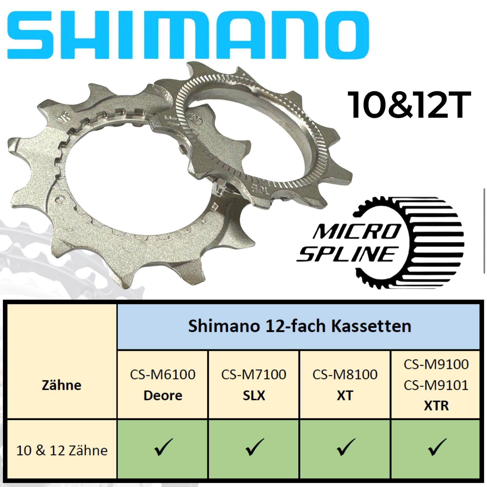 Shimano Fahrradkurbel Shimano Deore SLX XT XTR MTB Ebike Kassetten Verschleiß Ersatz Ritzel