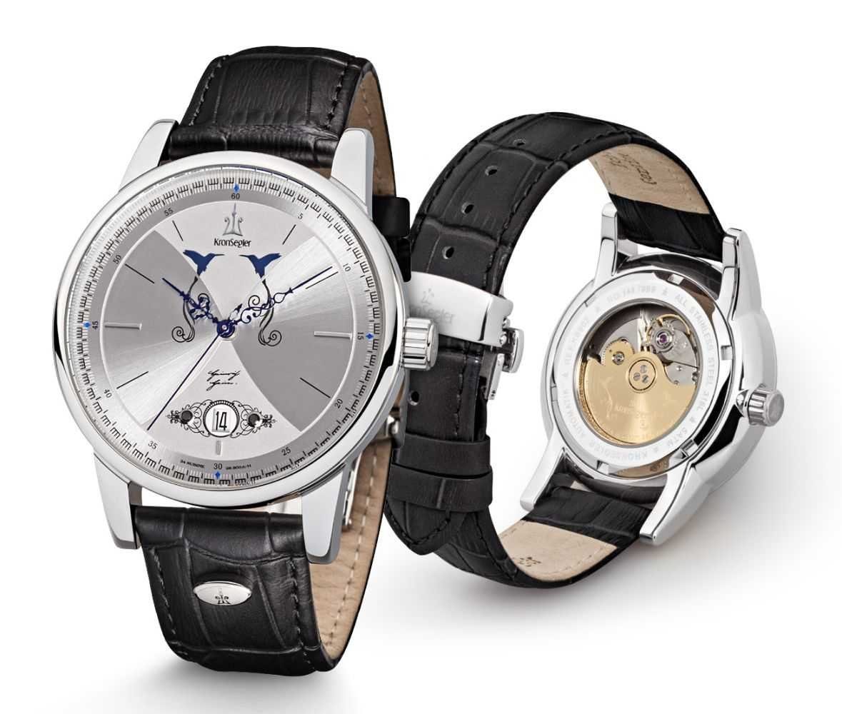 Kronsegler Automatikuhr Deutsche Dichter Heinrich Heine KS902st-sil-swz Herrenuhr 41 mm