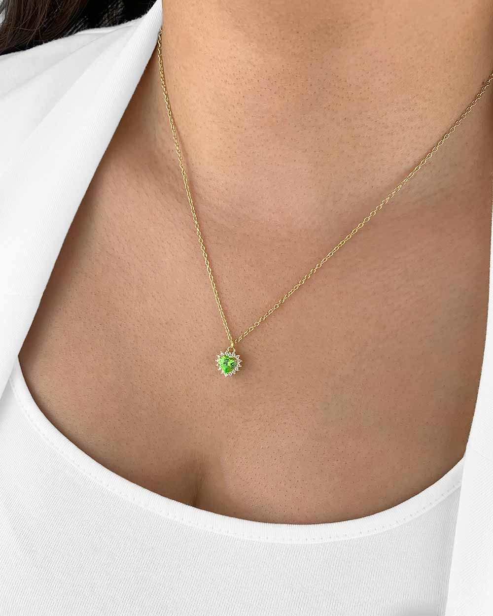 Herzkette 'Eliana' Damen Halskette Silber 925 vergoldet Herzanhänger Kristall