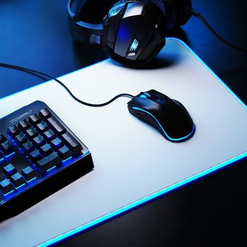 Titanwolf Gaming Mauspad, RGB Mousepad XL, 800 x 300 mm, verbessert Präzision & Geschwindigkeit