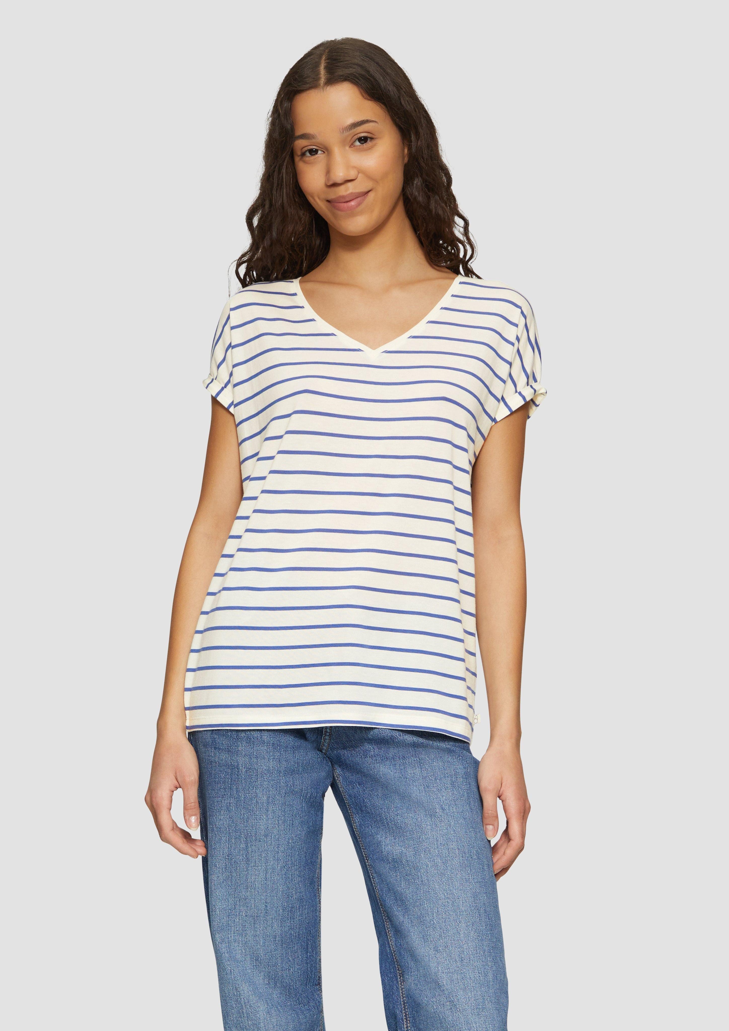 QS Kurzarmshirt T-Shirt aus Modalmix mit günstig online kaufen