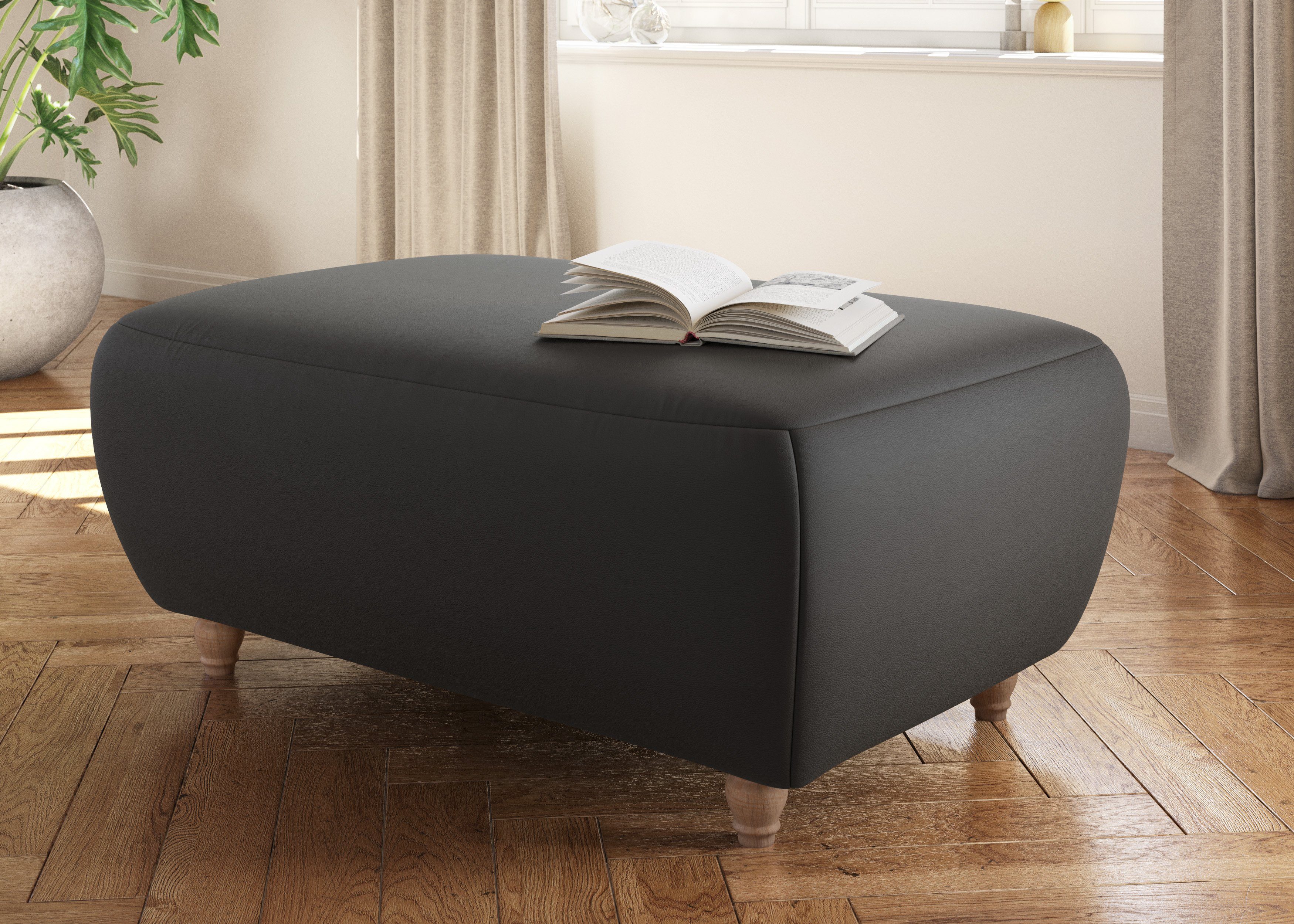 Home affaire Polsterhocker Boston (1 St), in 4 Bezugsqualitäten, auch in NaturLEDER