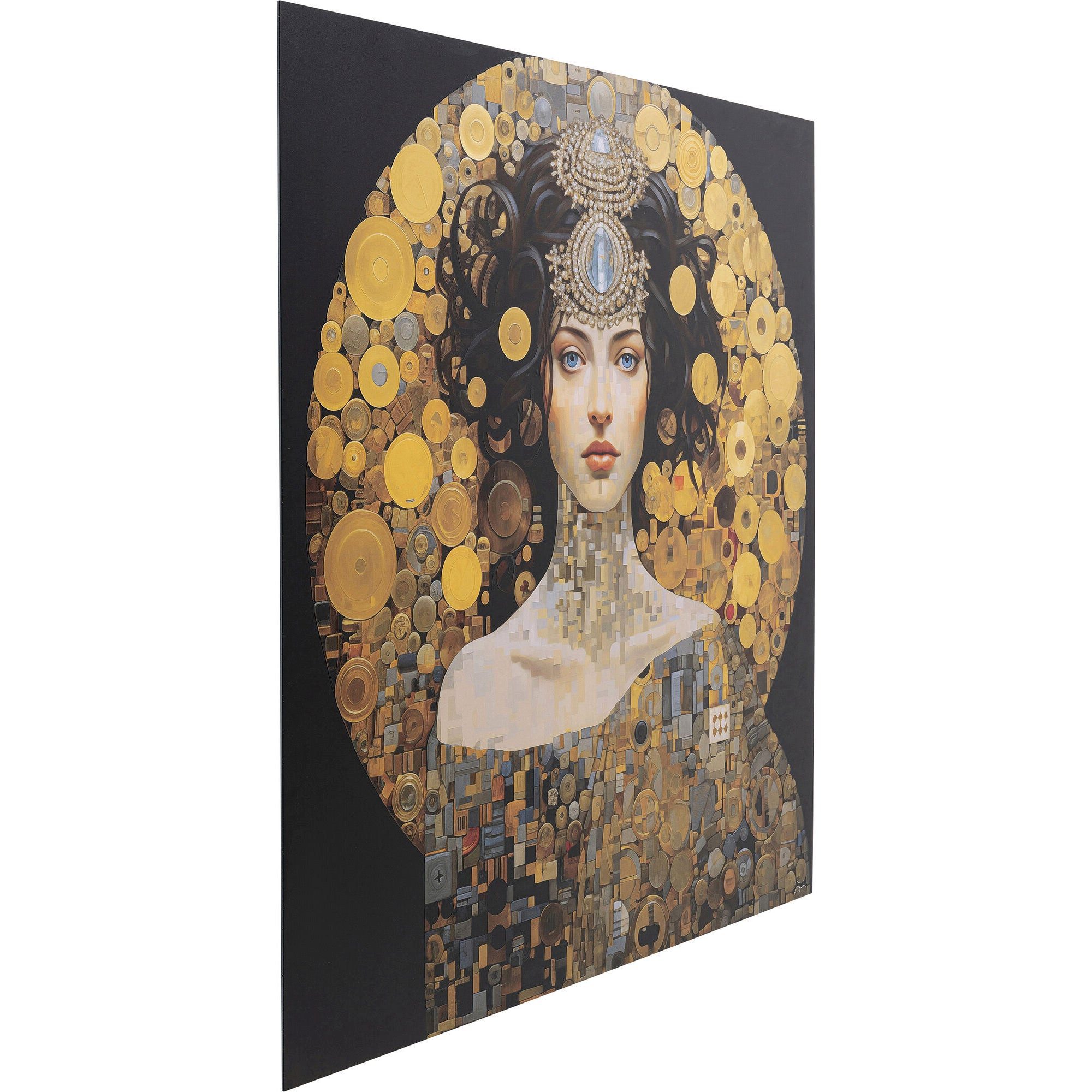 Kare Design Glasbild Art Nouveau Lady, Frau, Glasbild, 80x80 cm