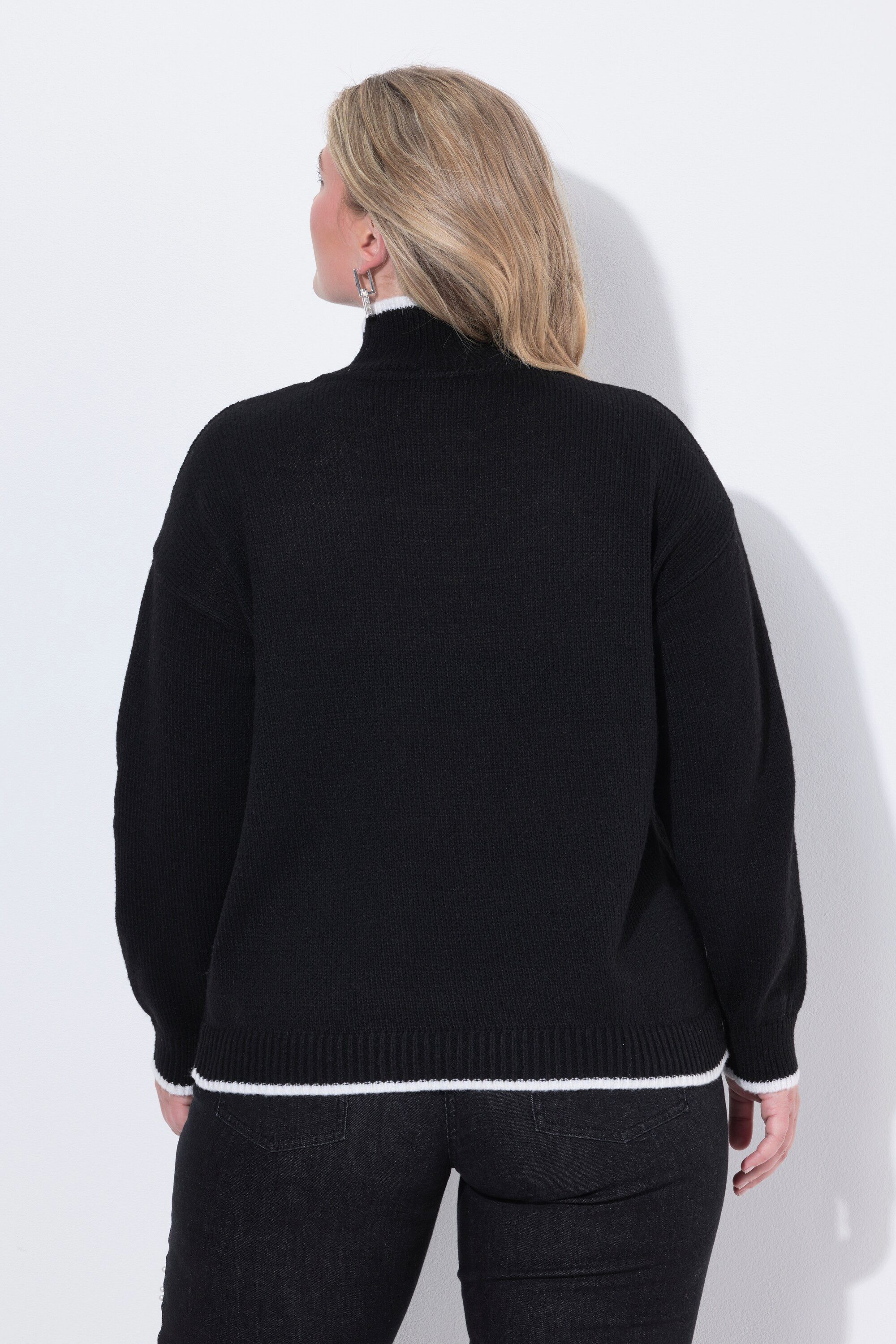 MIAMODA Rollkragenpullover Pullover gesticktes Herz Stehkragen günstig online kaufen